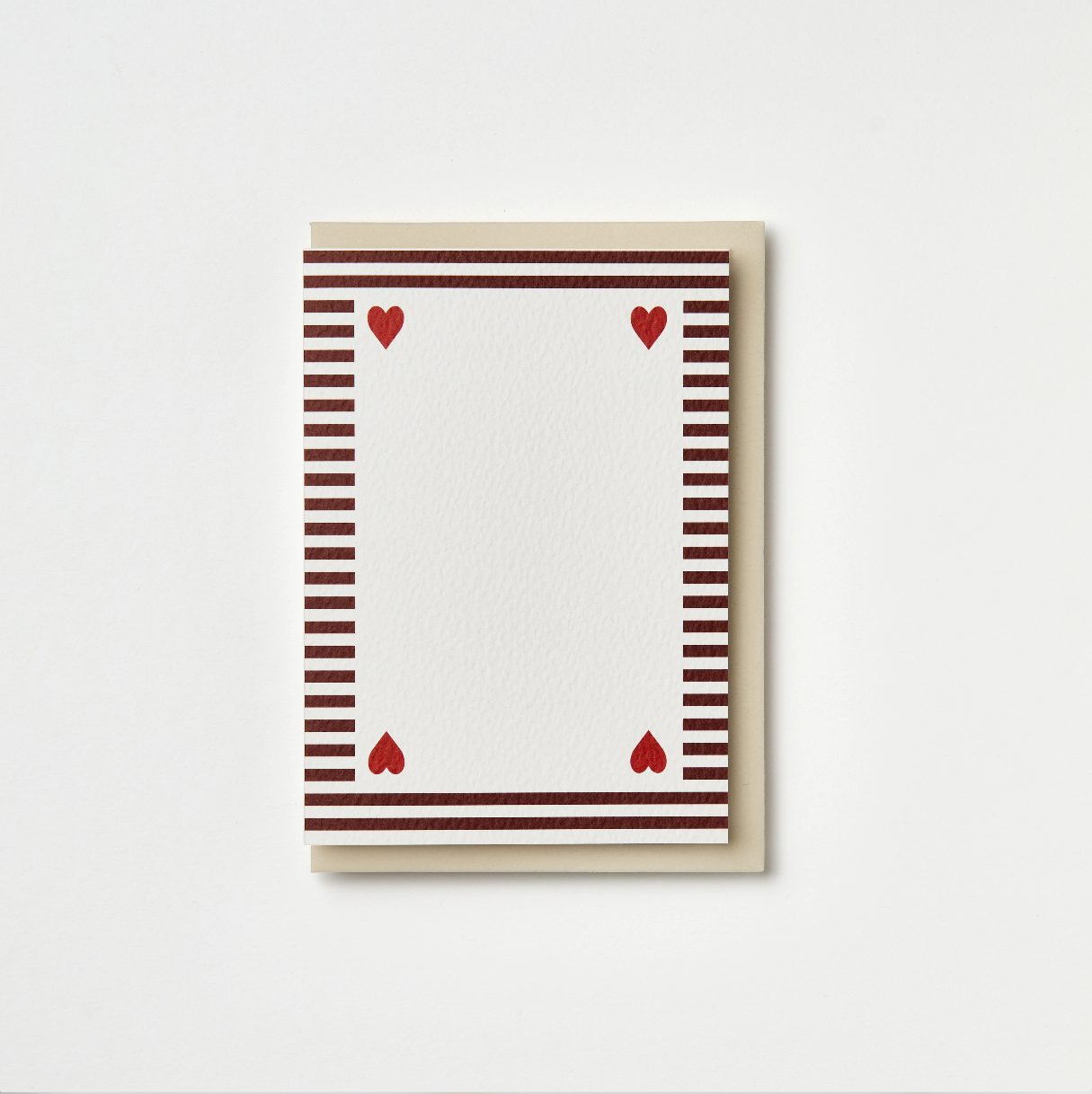 Four red hearts valentines day card