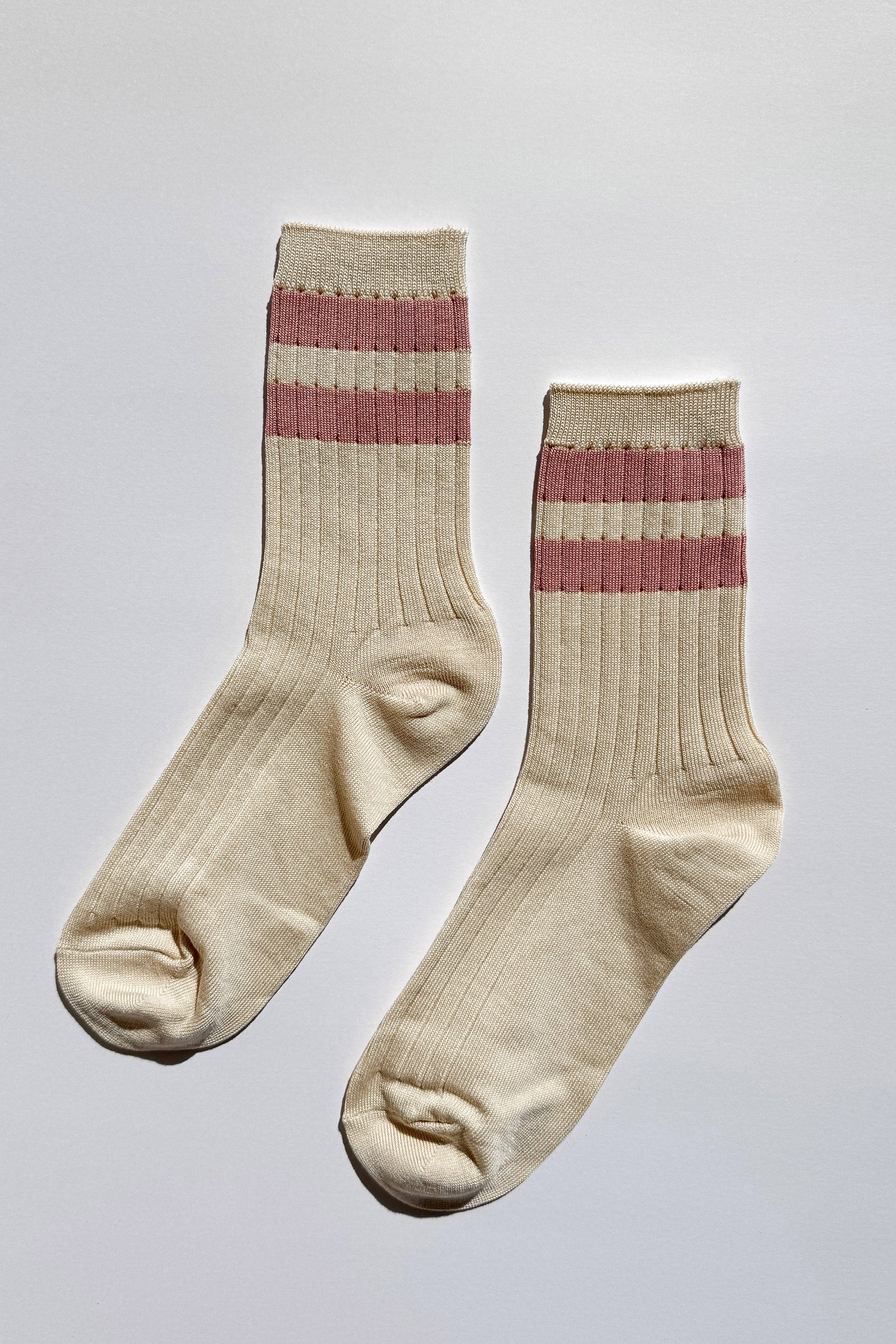 Her Varsity Socks Rose - Le Bon Shoppe