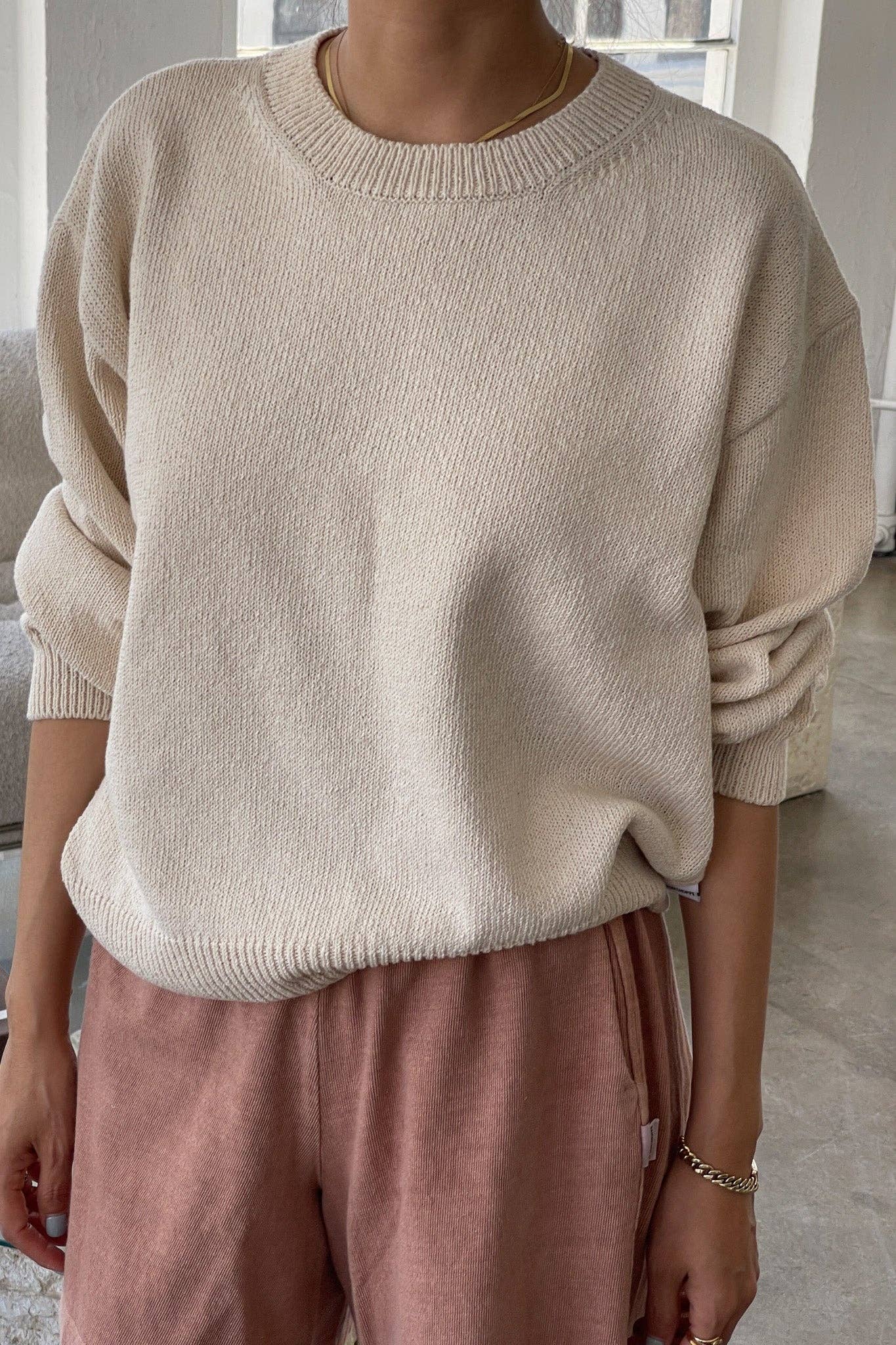 Milo Cotton Sweater Naturel - Le Bon Shoppe