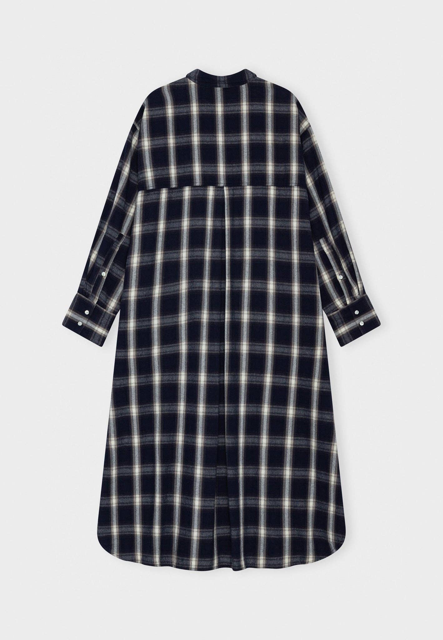 Floret shirtdress check: Dark navy / grey / ecru / XS