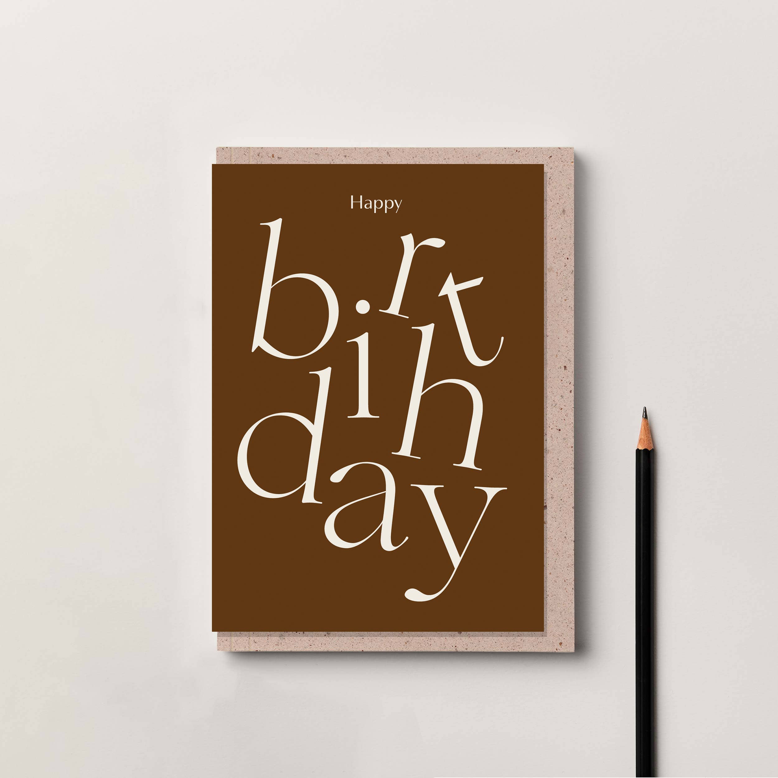 Burgundy Serif Type Happy Birthday Card: Cello