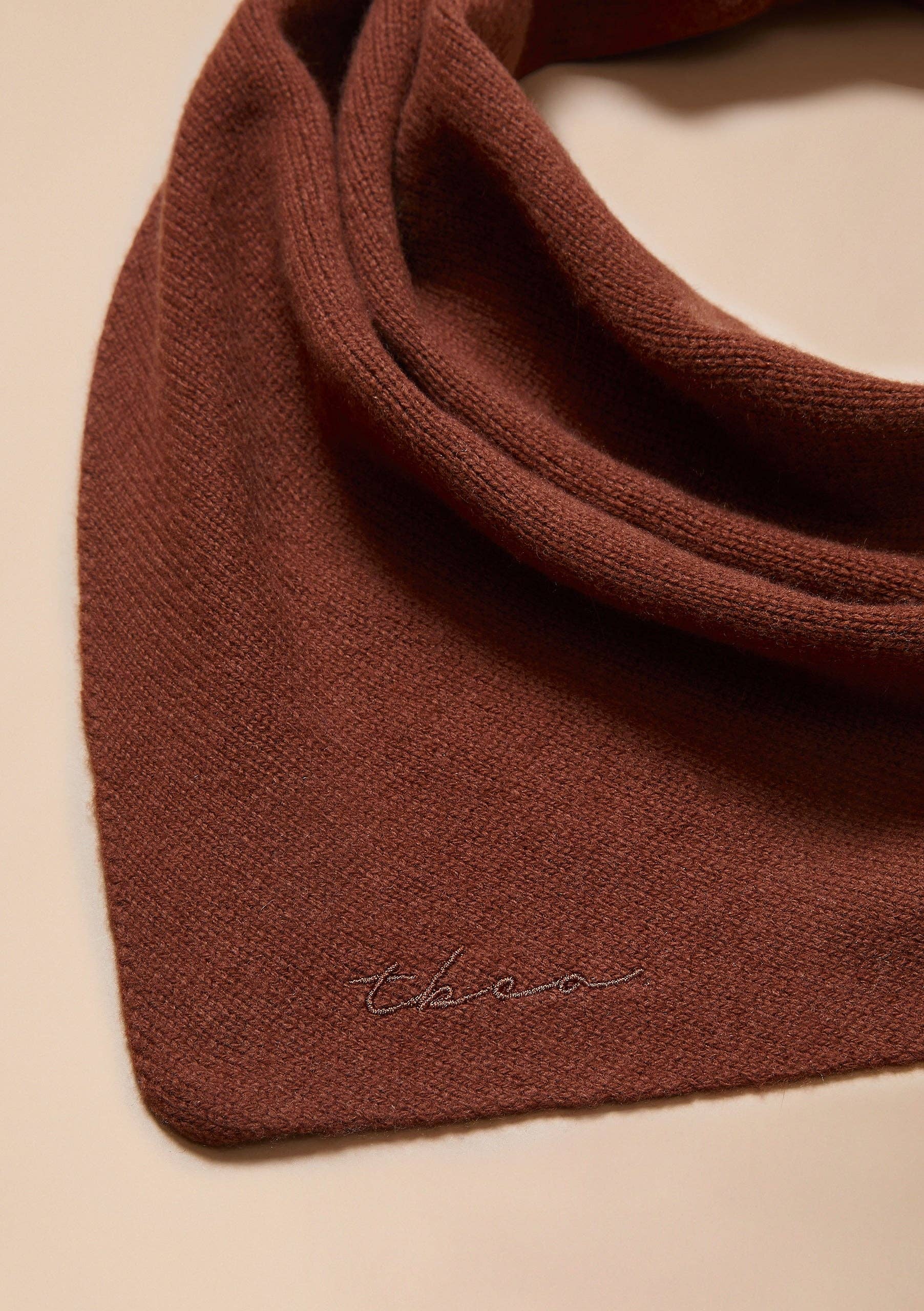TBCo Merino Wool Triangle Scarf in Brown