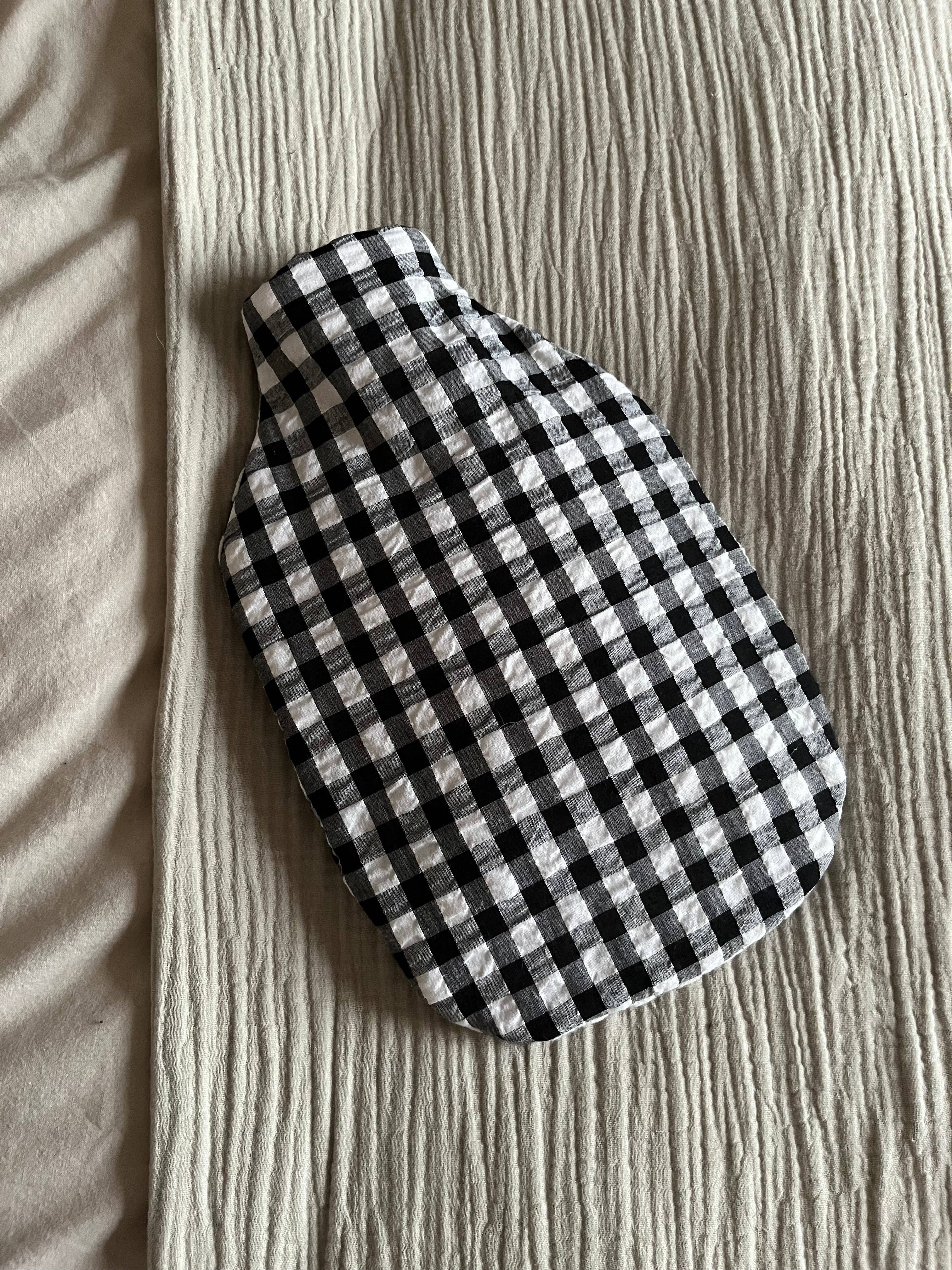 Hot water bottle - Gingham seersucker