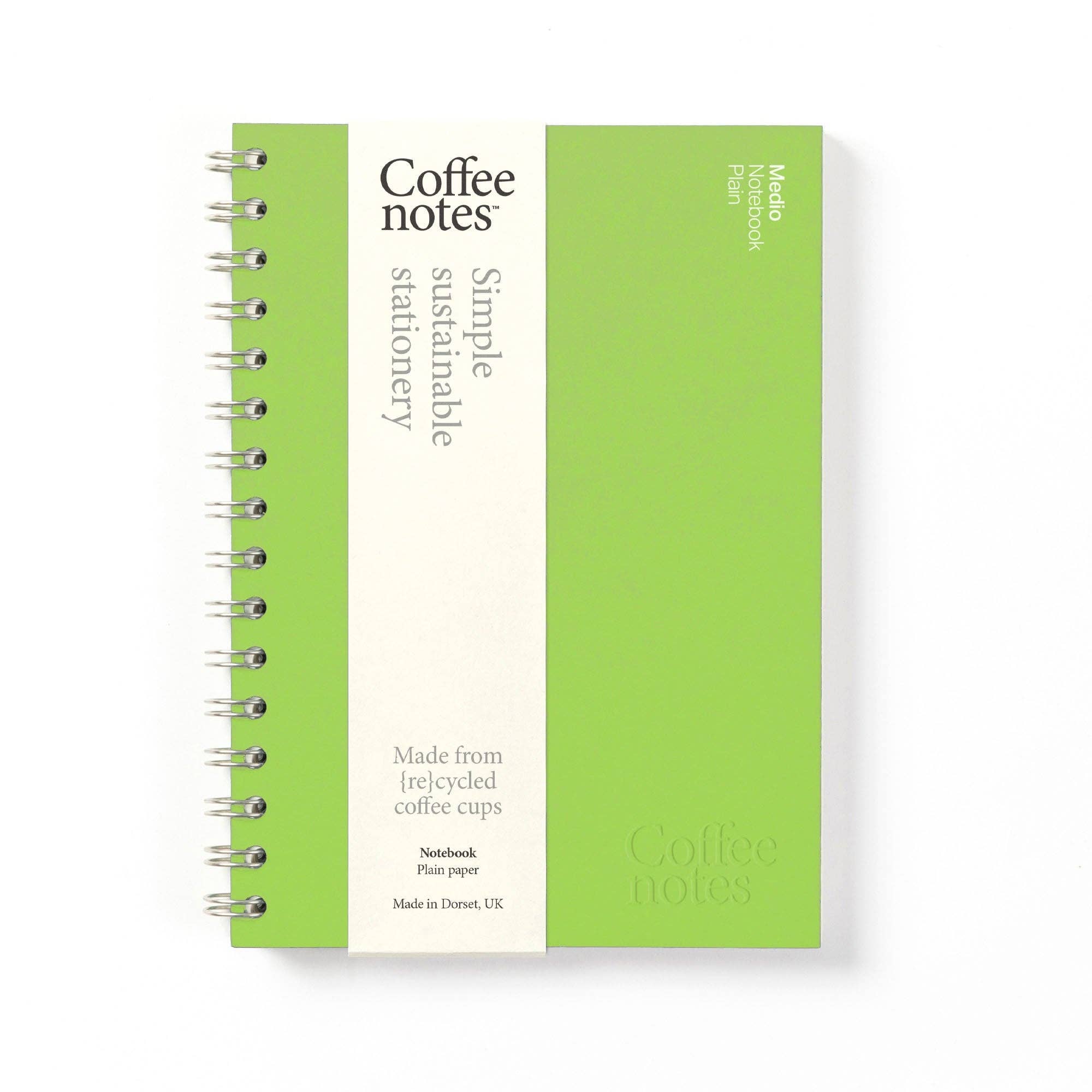 Lime Green Wirebound Notebook (Plain): Medio