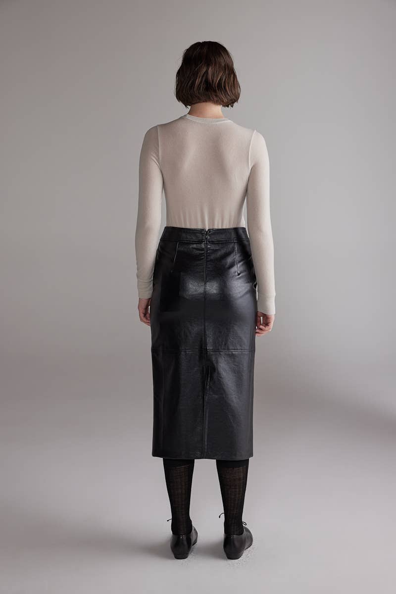 Wool blend knit top: Off-White / Solid / XS/S