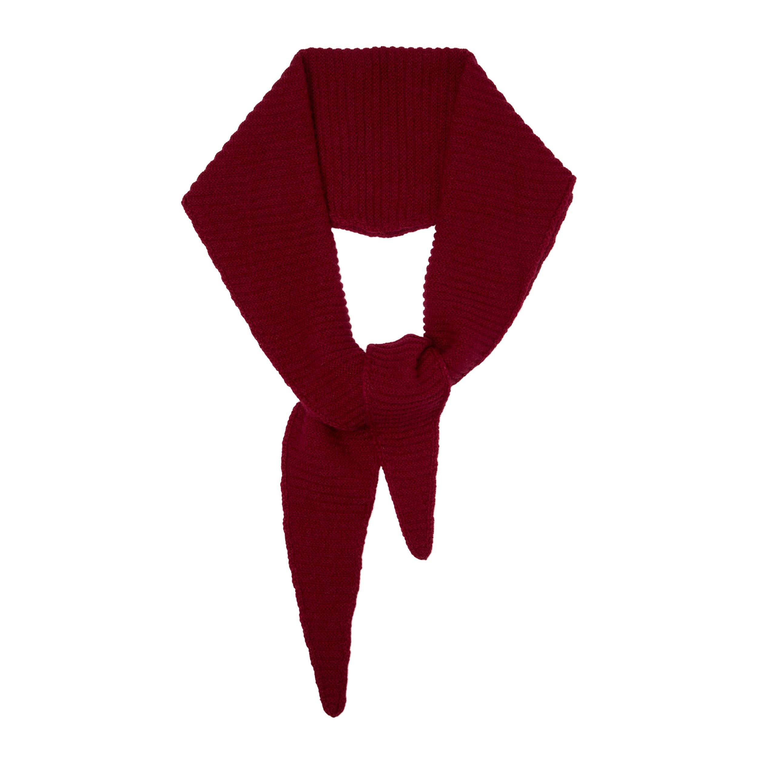 Plum Cashmere Plain Diamond Skinny Scarf