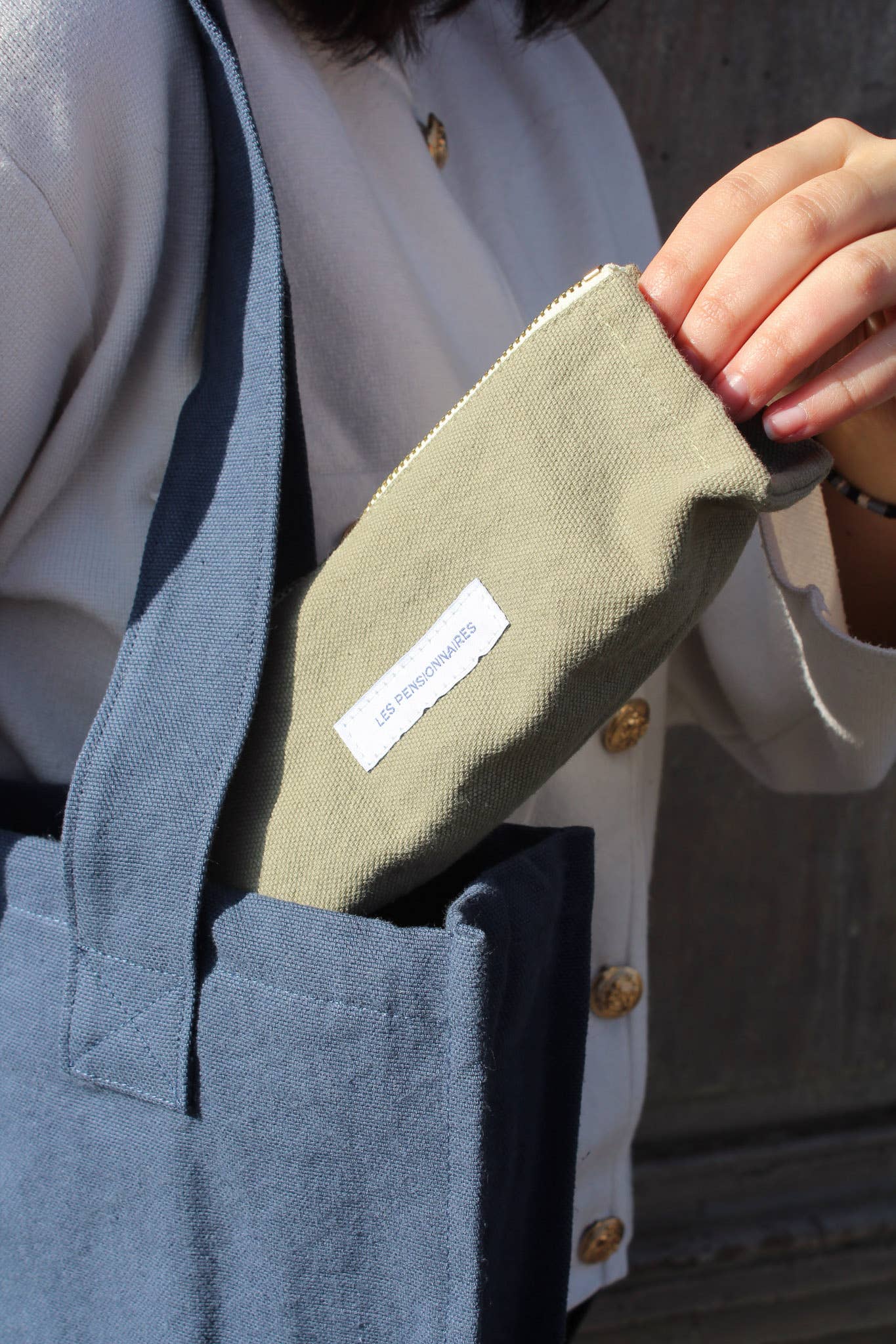 Lime Green Organic Cotton Canvas Pencil Case