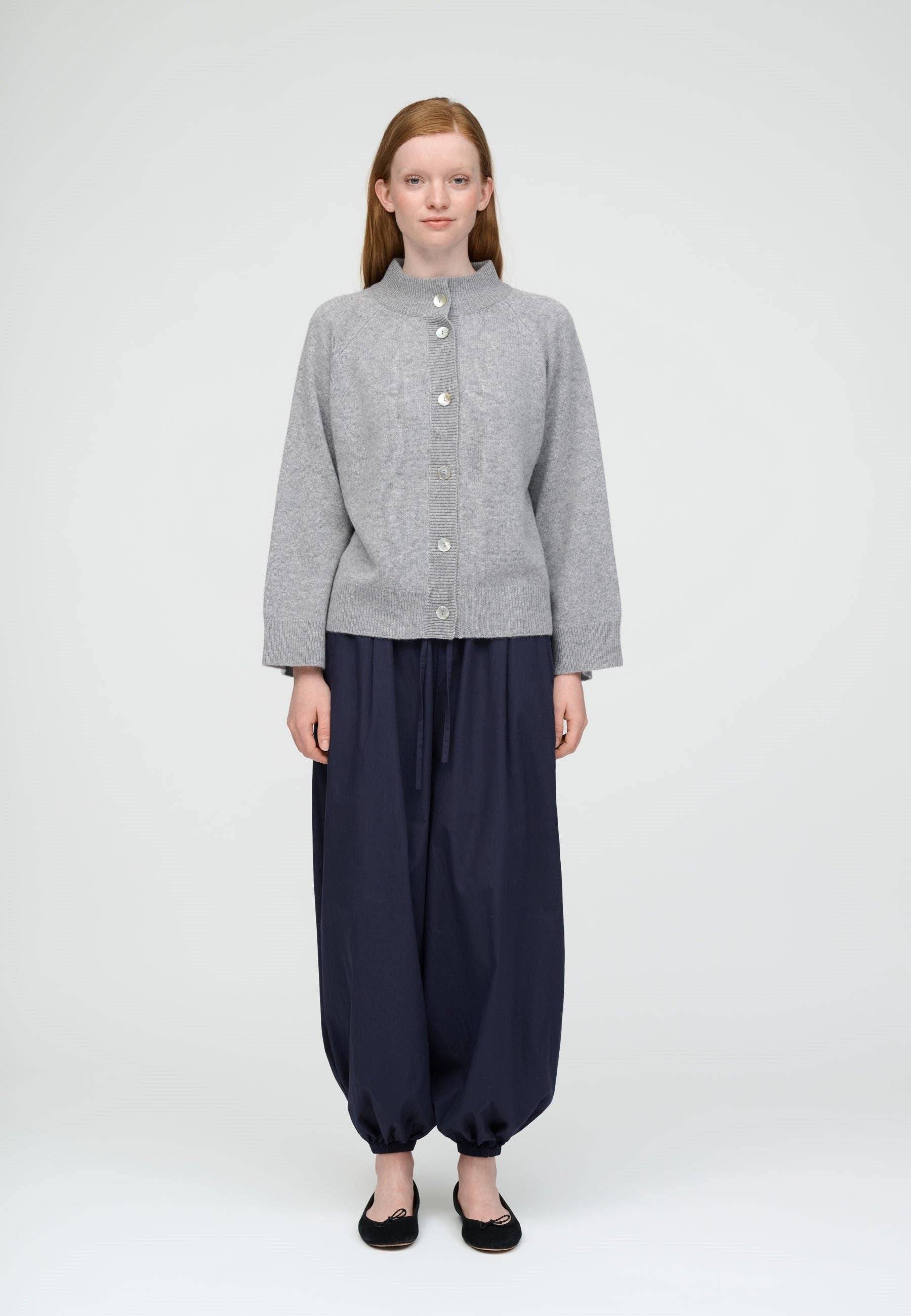 Gentle cardigan merino: Light grey melange / L