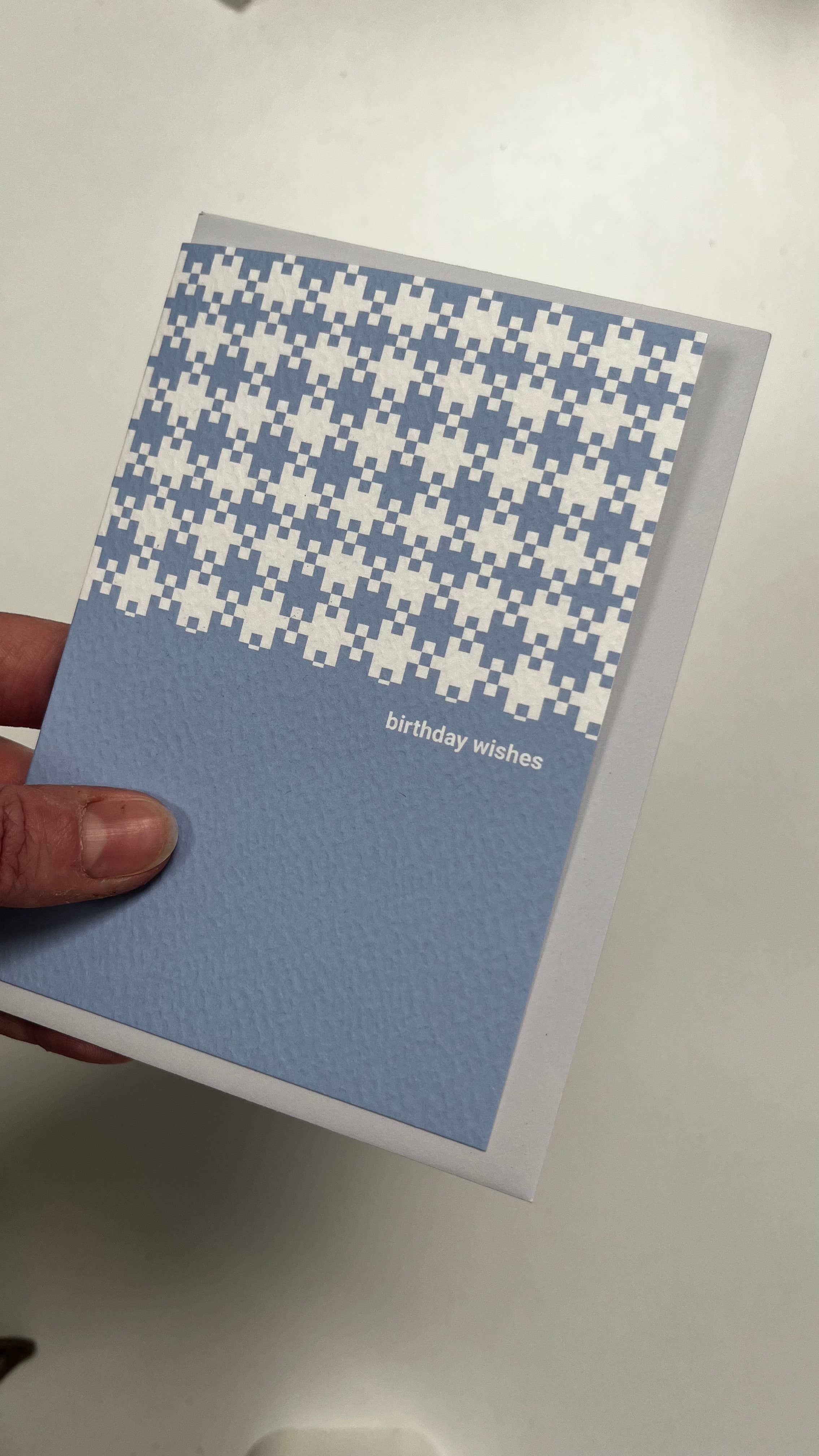 Powder Blue Pattern Spring Birthday Card