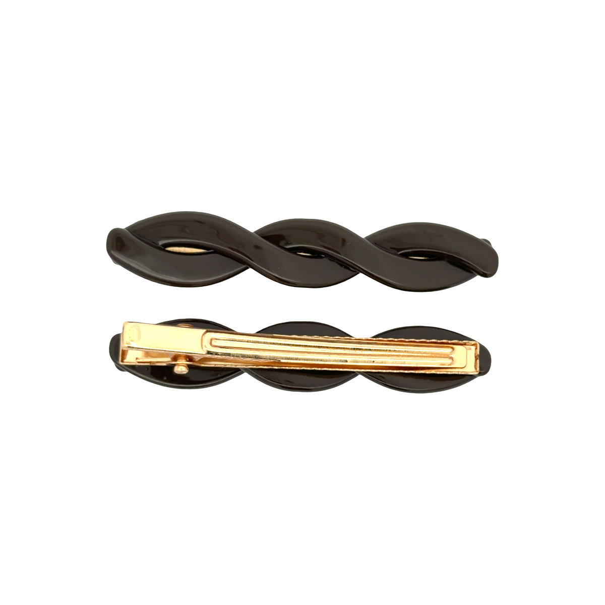 Braided Barrettes - Dark Roast