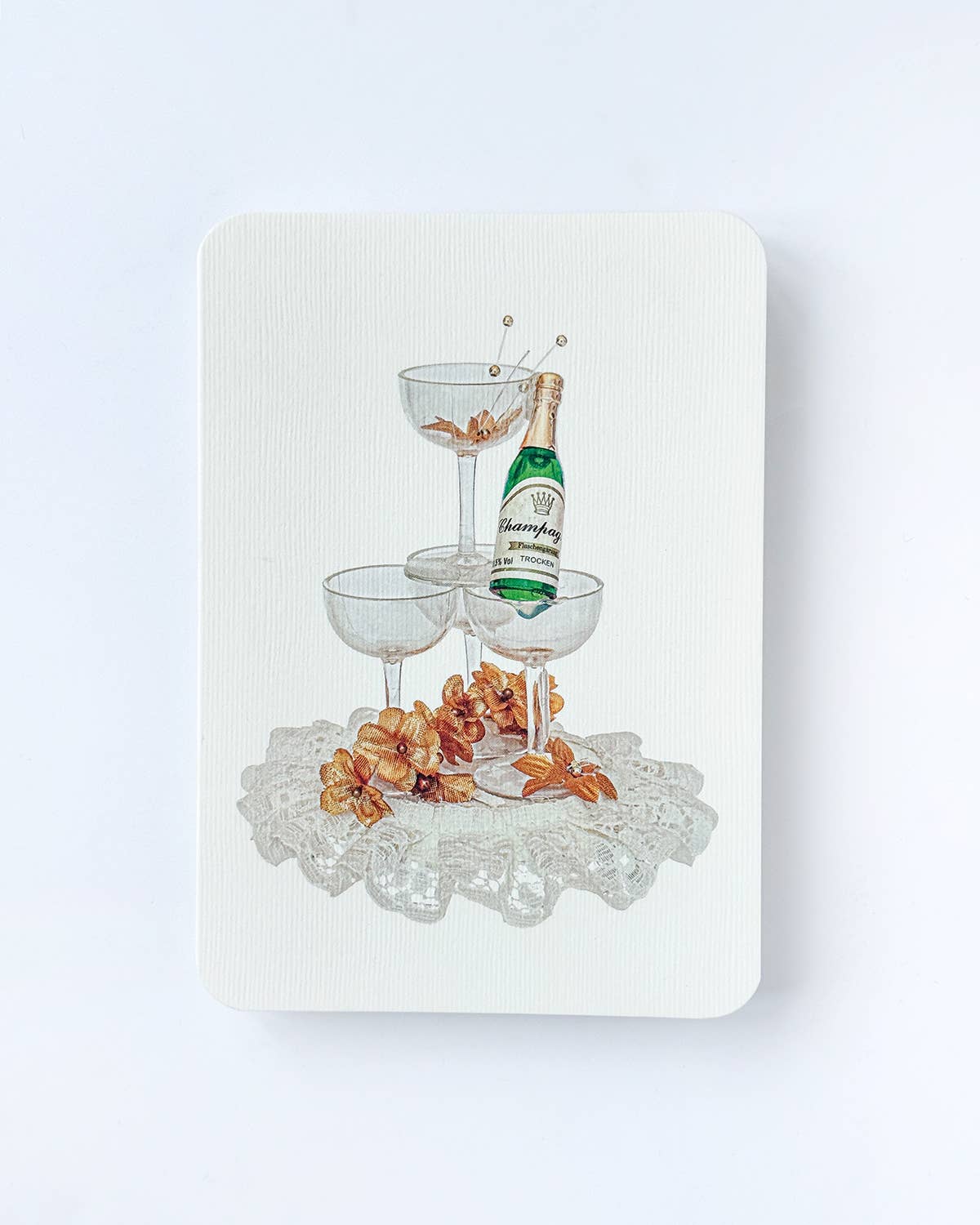 Wedding Cake Topper Champagne Greeting Card | Engagement