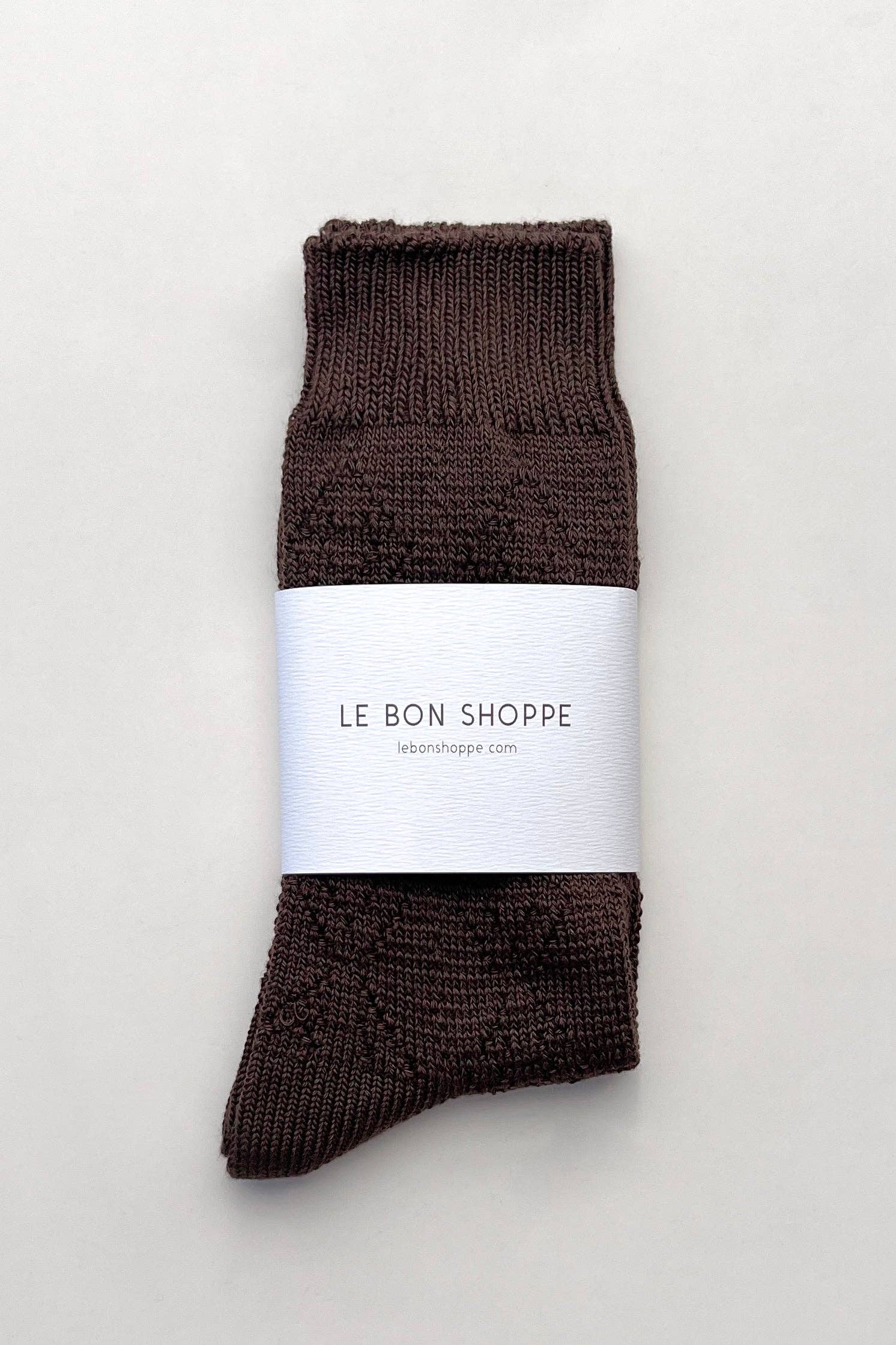 Modal Eyelet Socks (wholesale): Brown