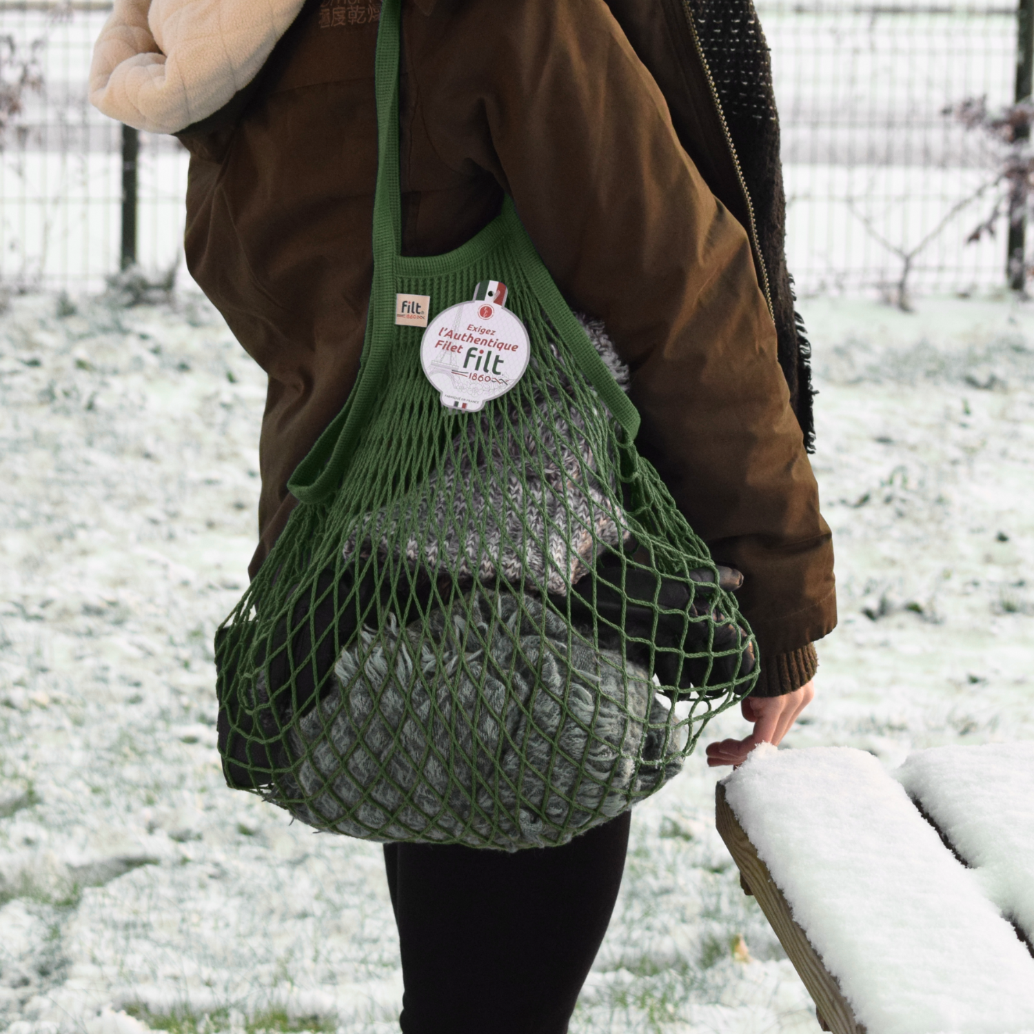 Net Shopping Bag Forest Green - Filt1860