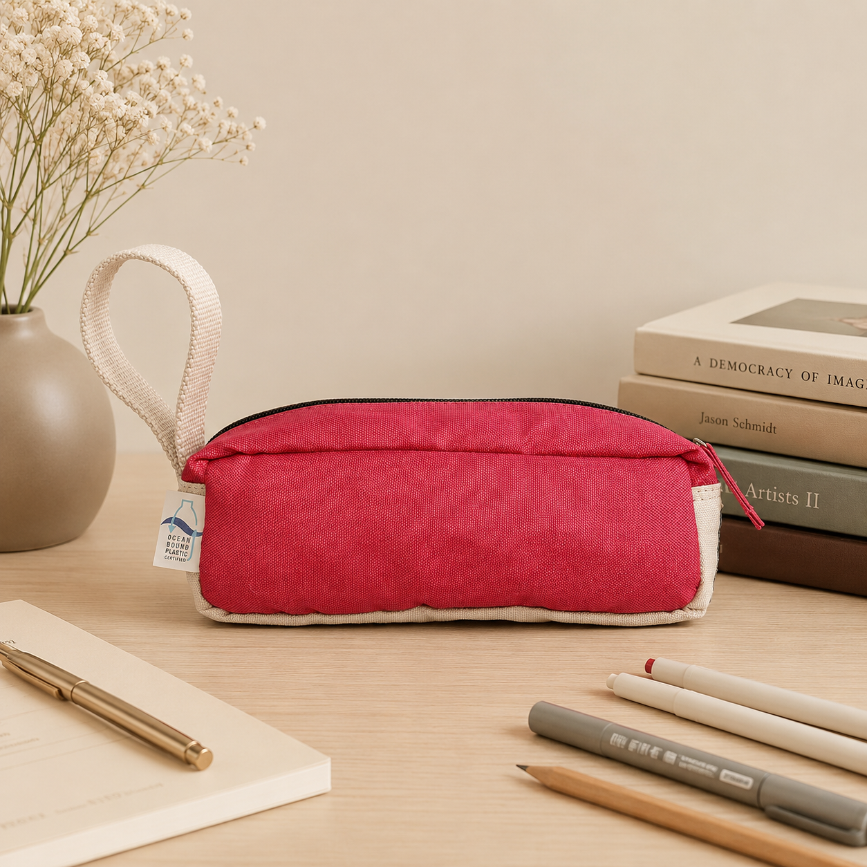 Pencil Case - Recycled Ocean Plastic - Red