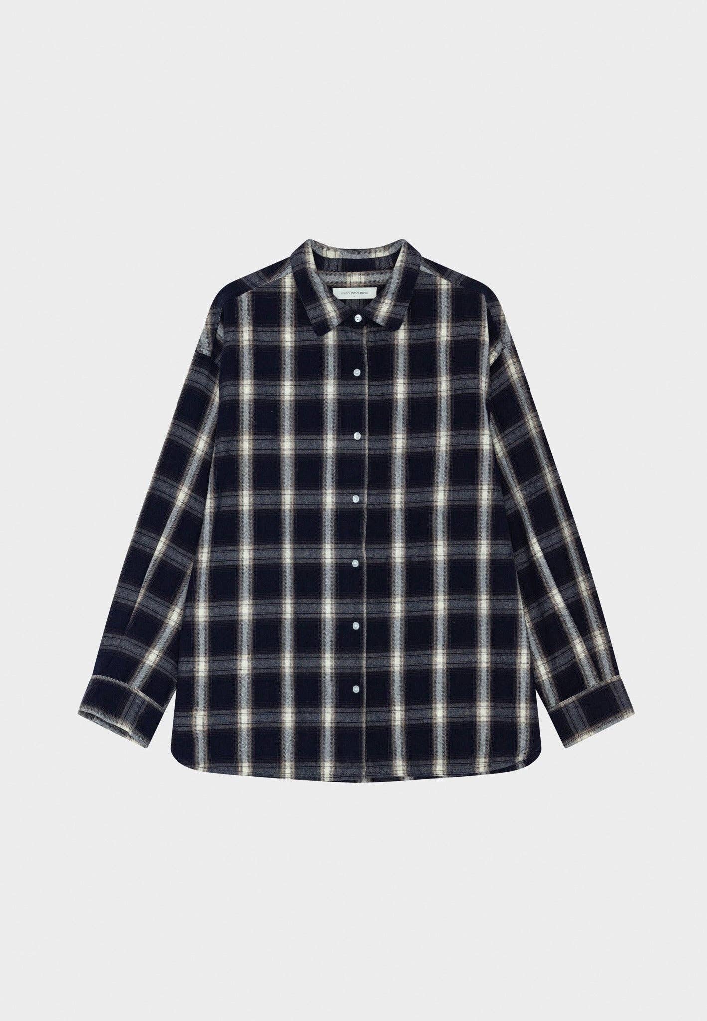 Two shirt check: Dark navy / grey / ecru / S