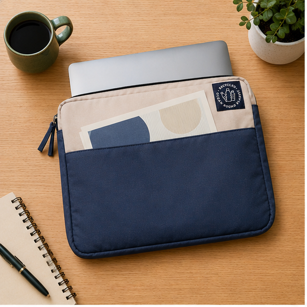 Laptop Sleeve  - Recycled Ocean Plastic - Navy Blue