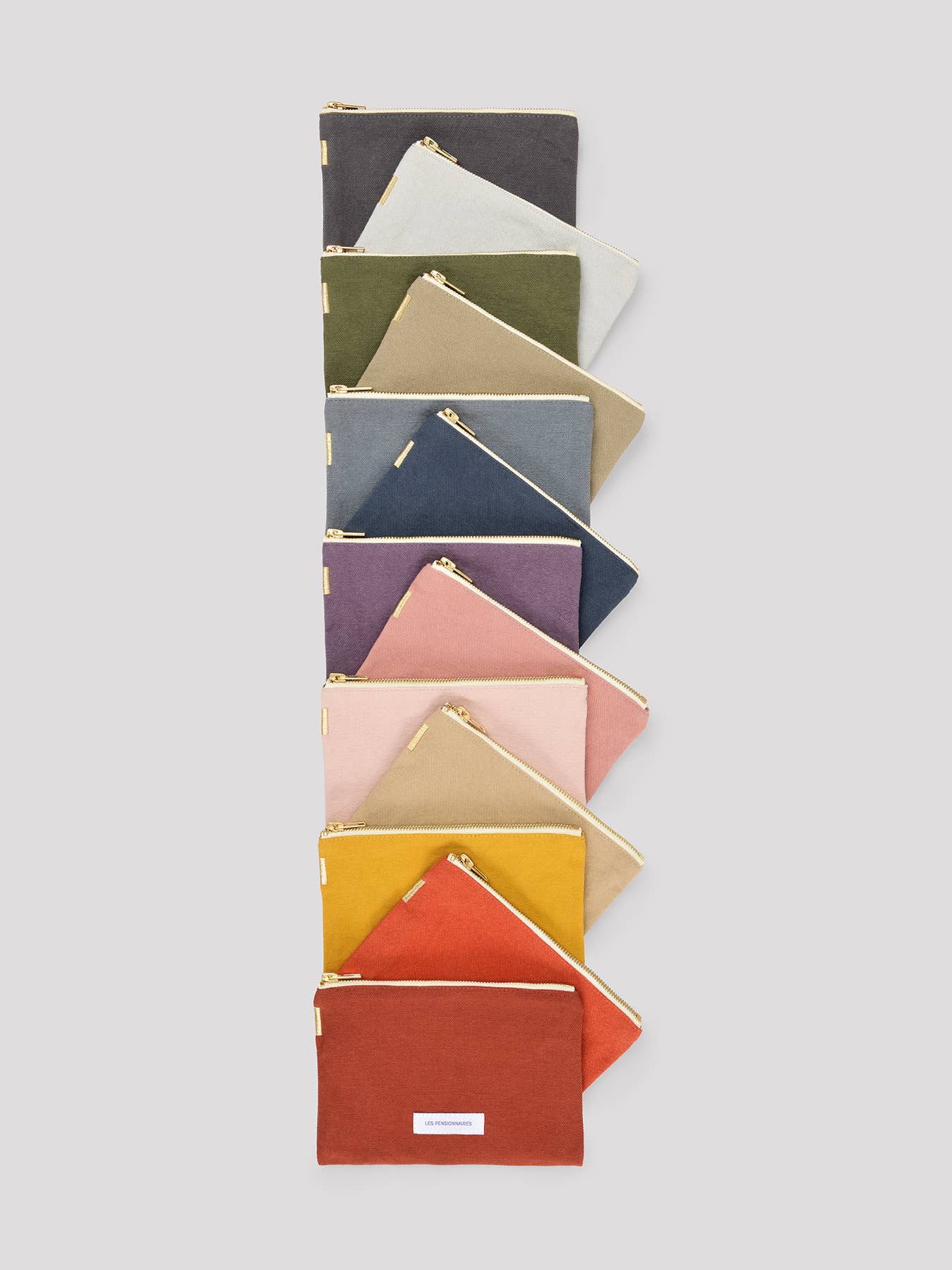 Small Pouch in Organic Cotton Canvas Capers Green