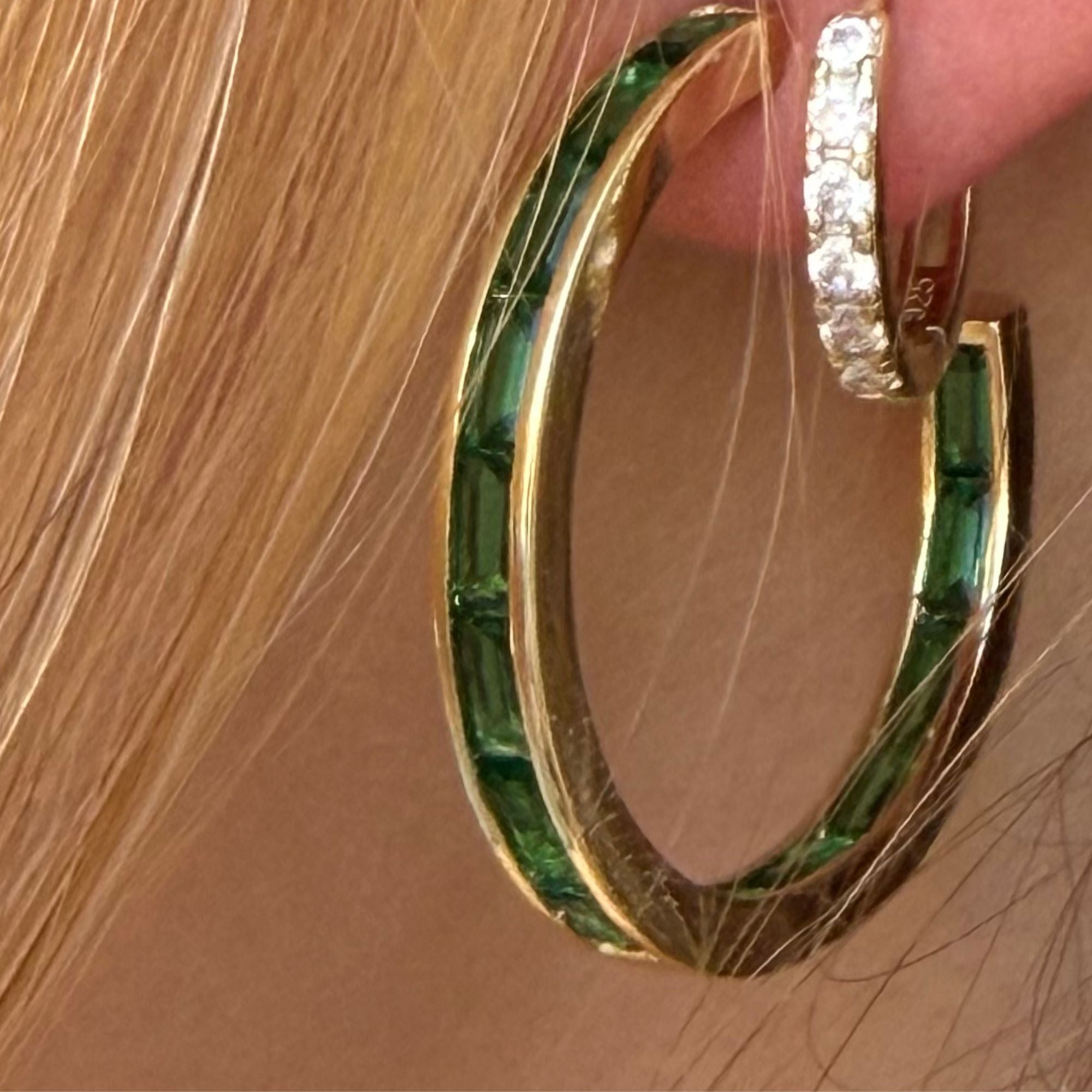 Atelier 18 Emerald Mega Hoops