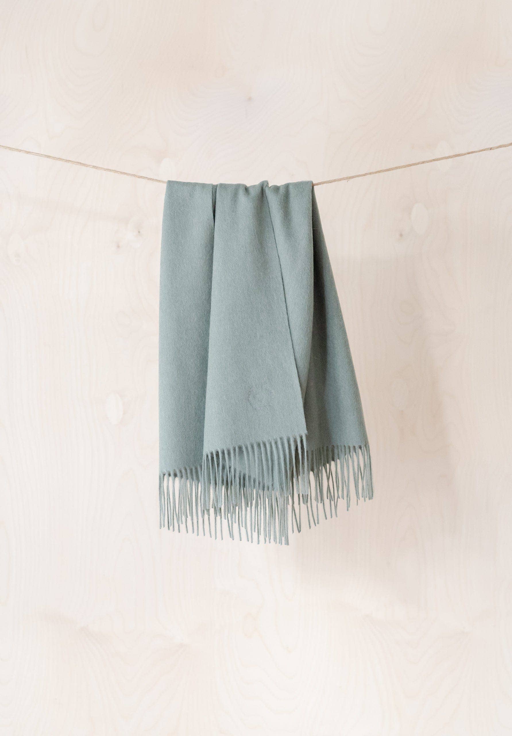 Lambswool Baby Blanket in Sage Melange -  TBCo