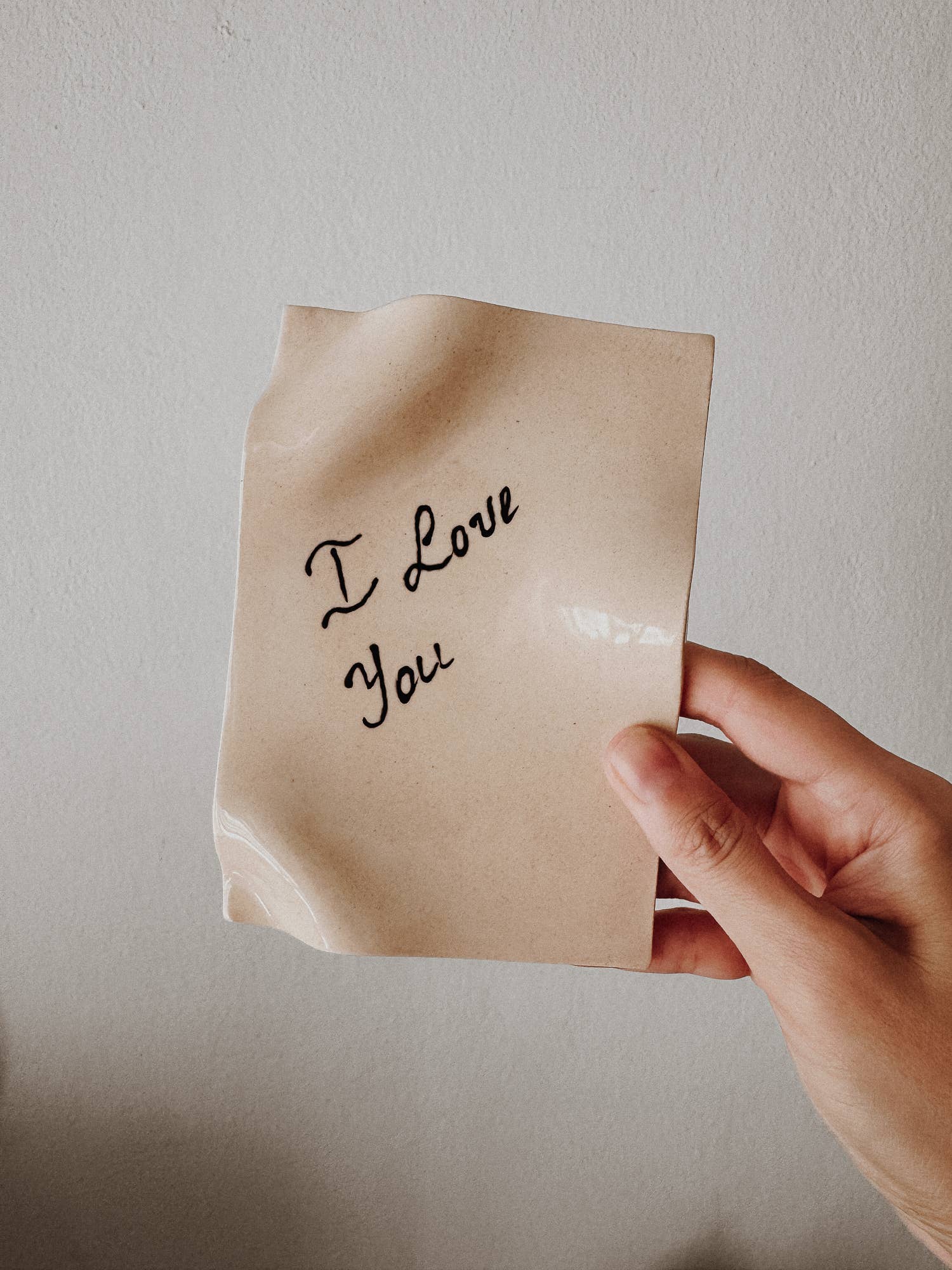 Ceramic Tray Love Note : "I Love You" note