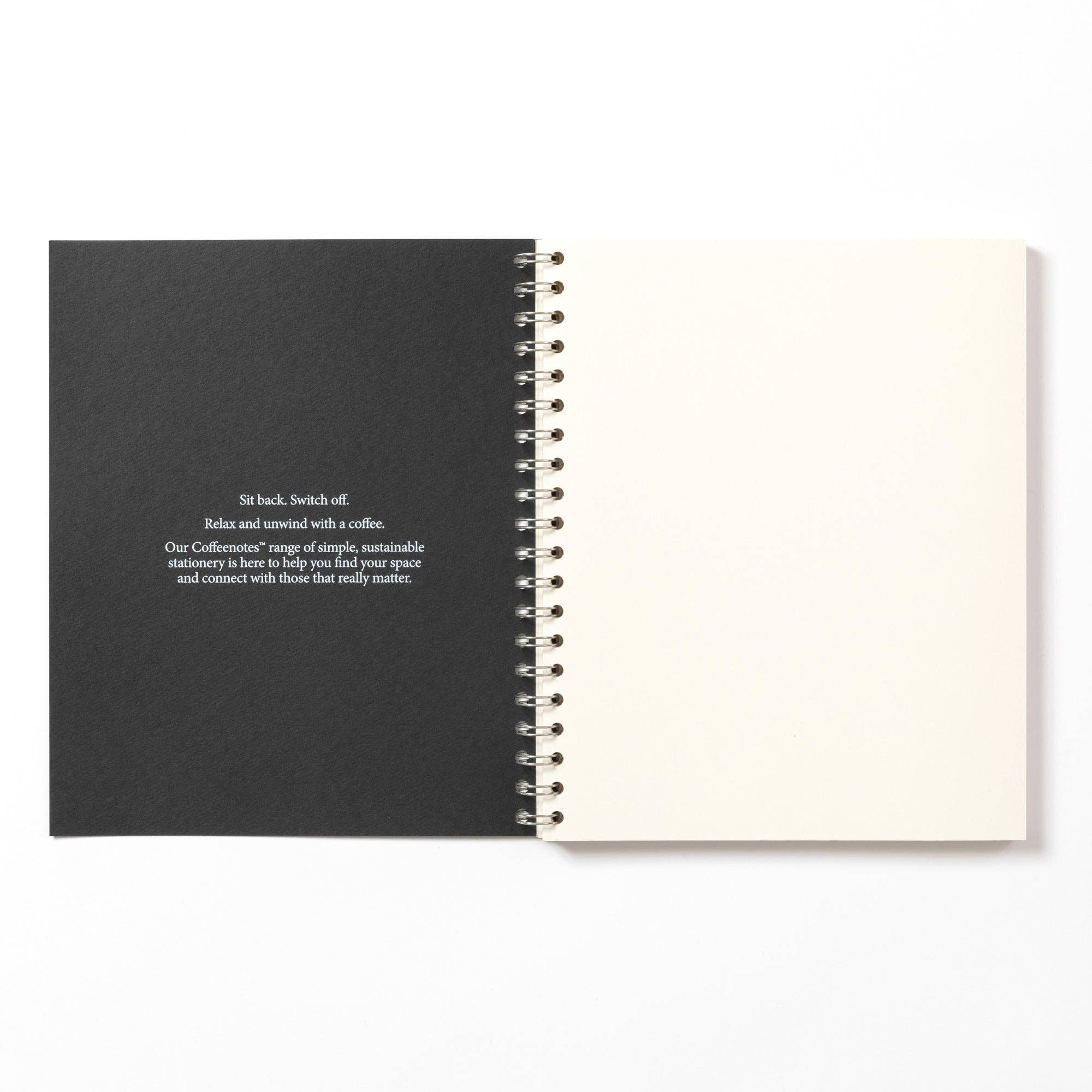 Black Wirebound Notebook (Plain): Grande