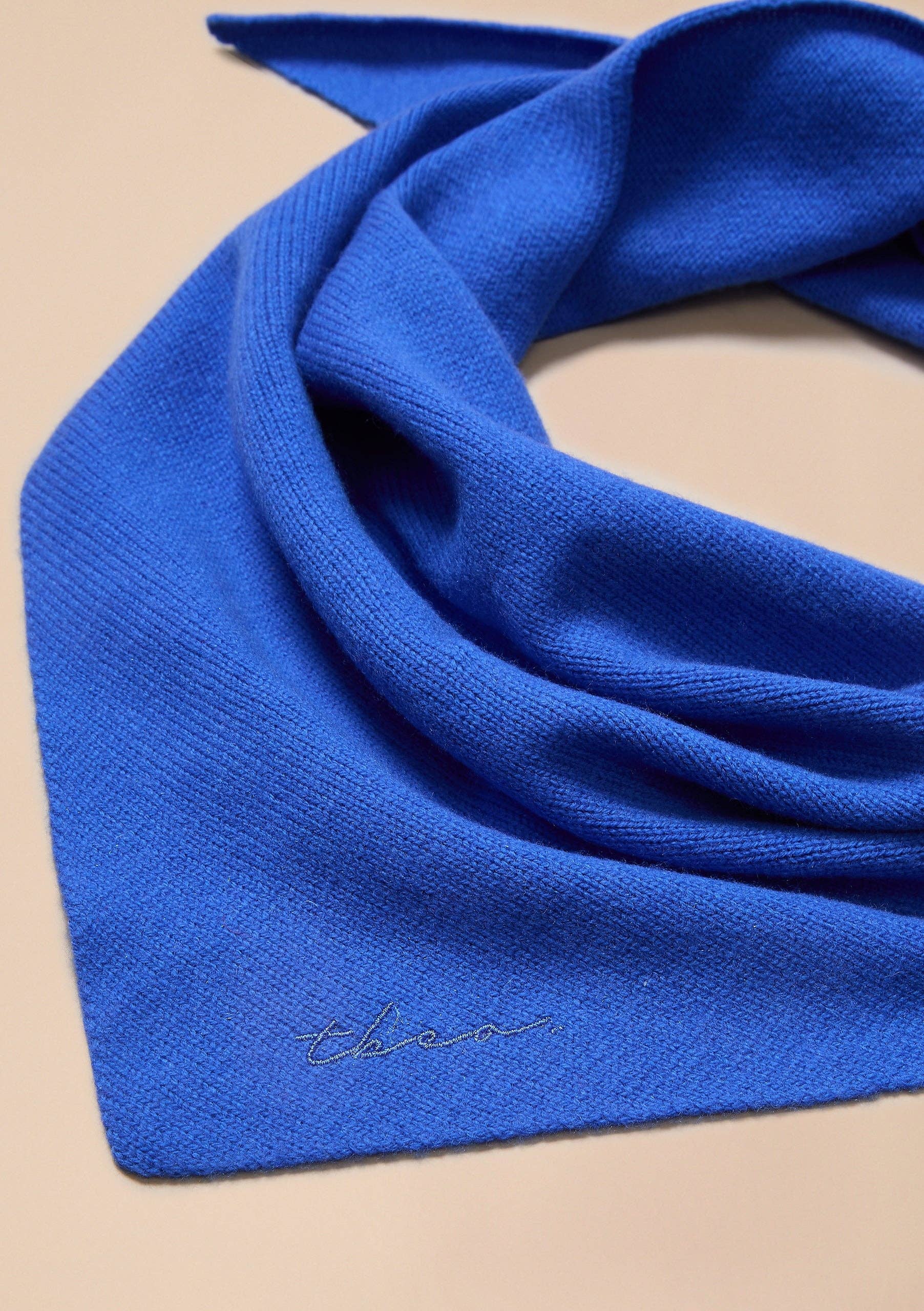 TBCo Merino Wool Triangle Scarf in Cobalt Blue