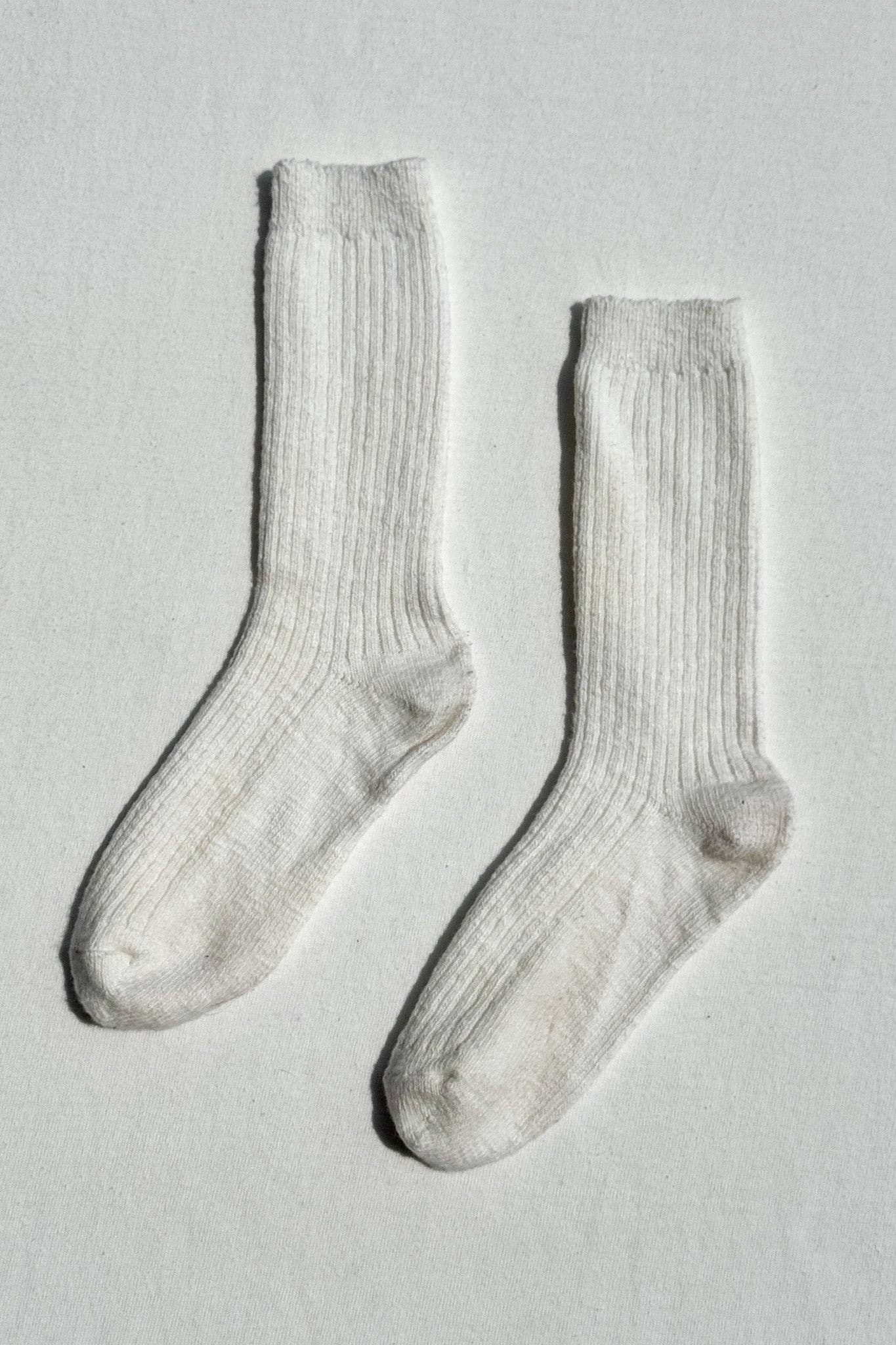 Cottage Socks : White Linen - Le Bon Shoppe
