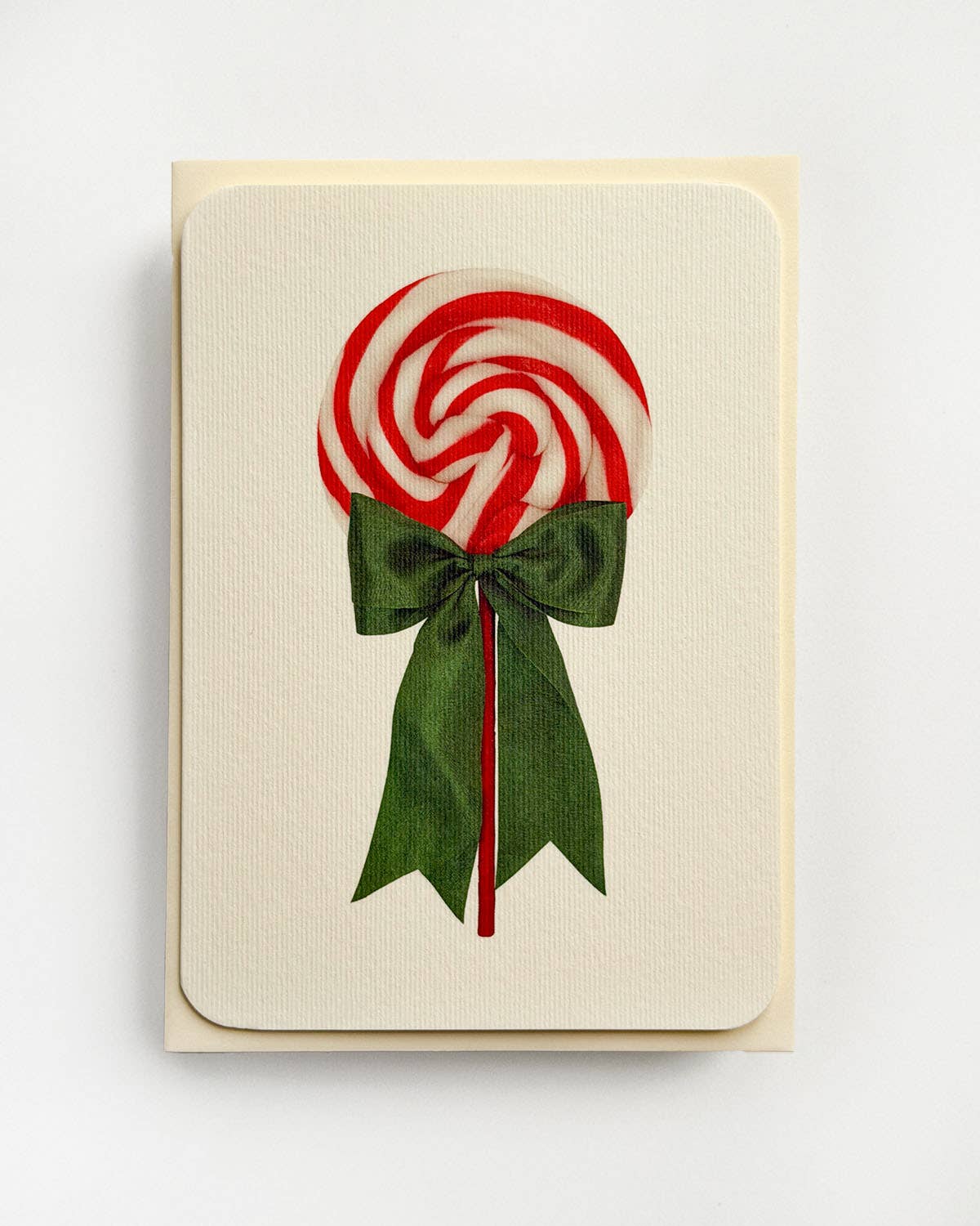 Peppermint Cream Ribboned Lollies Greeting Card | Birthday