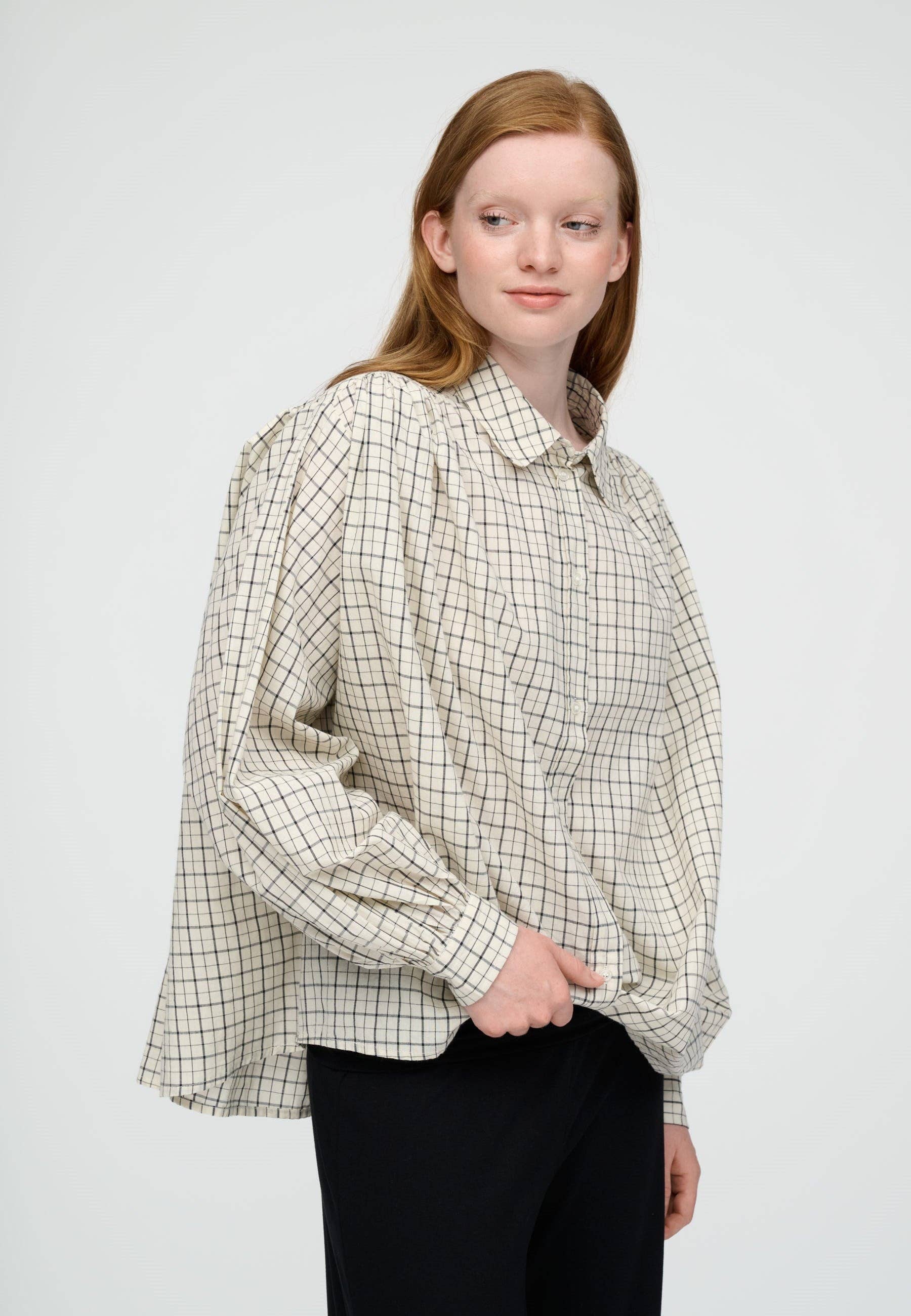 Glow shirt check: Ecru/moonless night / L