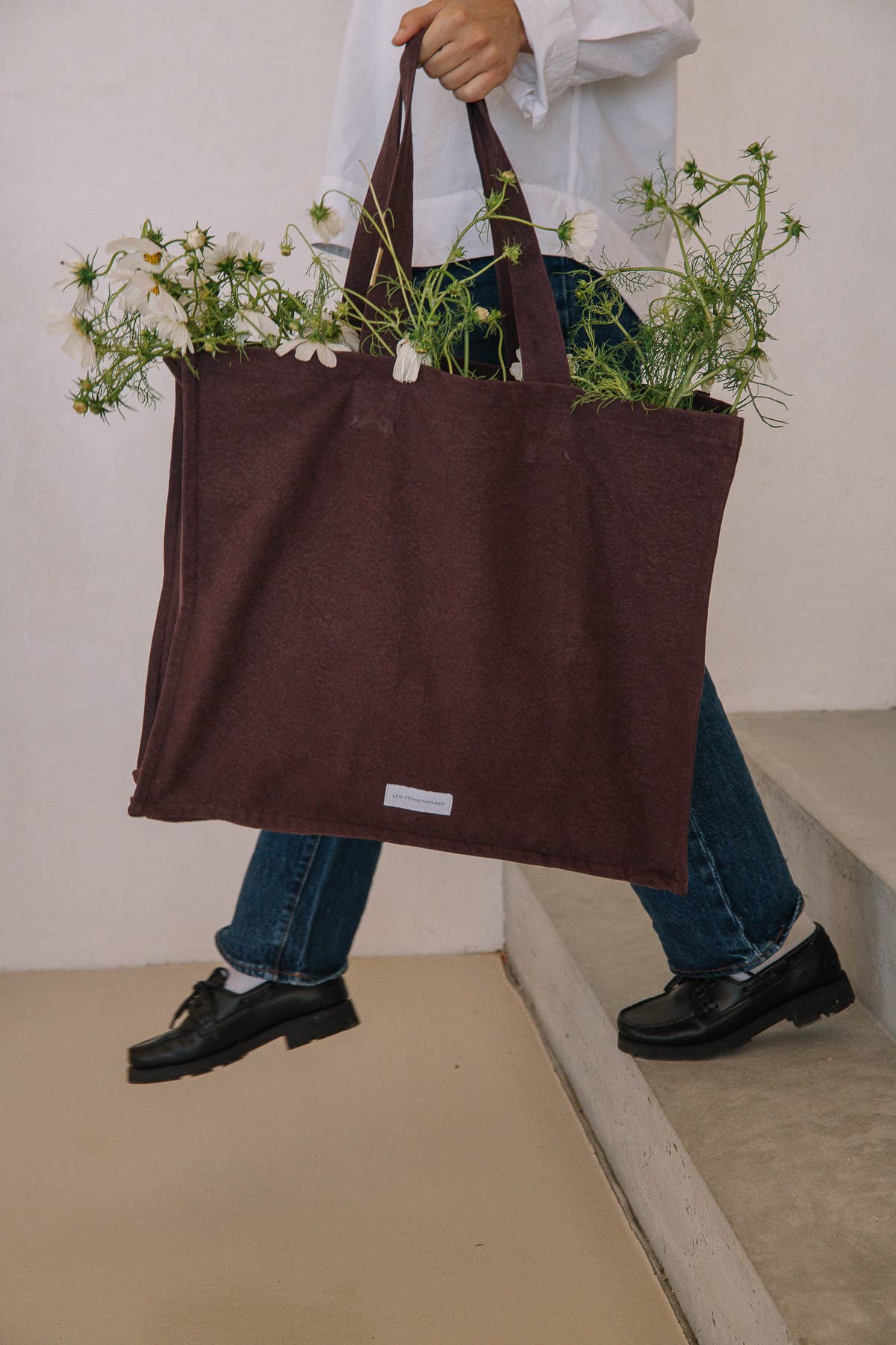 Organic Cotton Canvas Tote Bag in Eggplant Purple