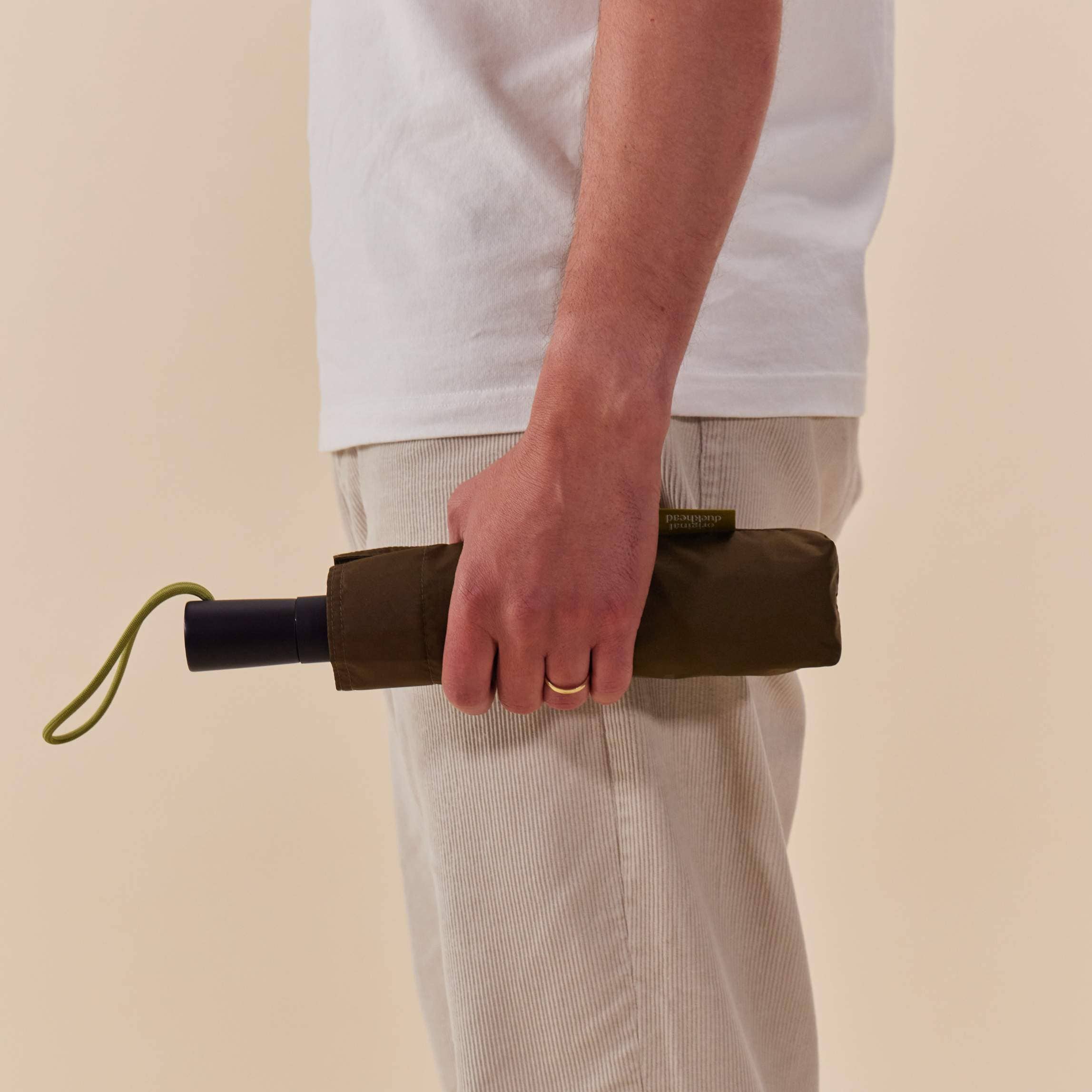 The Daily - Dark Olive Eco-Friendly Automatic Umbrella: Black