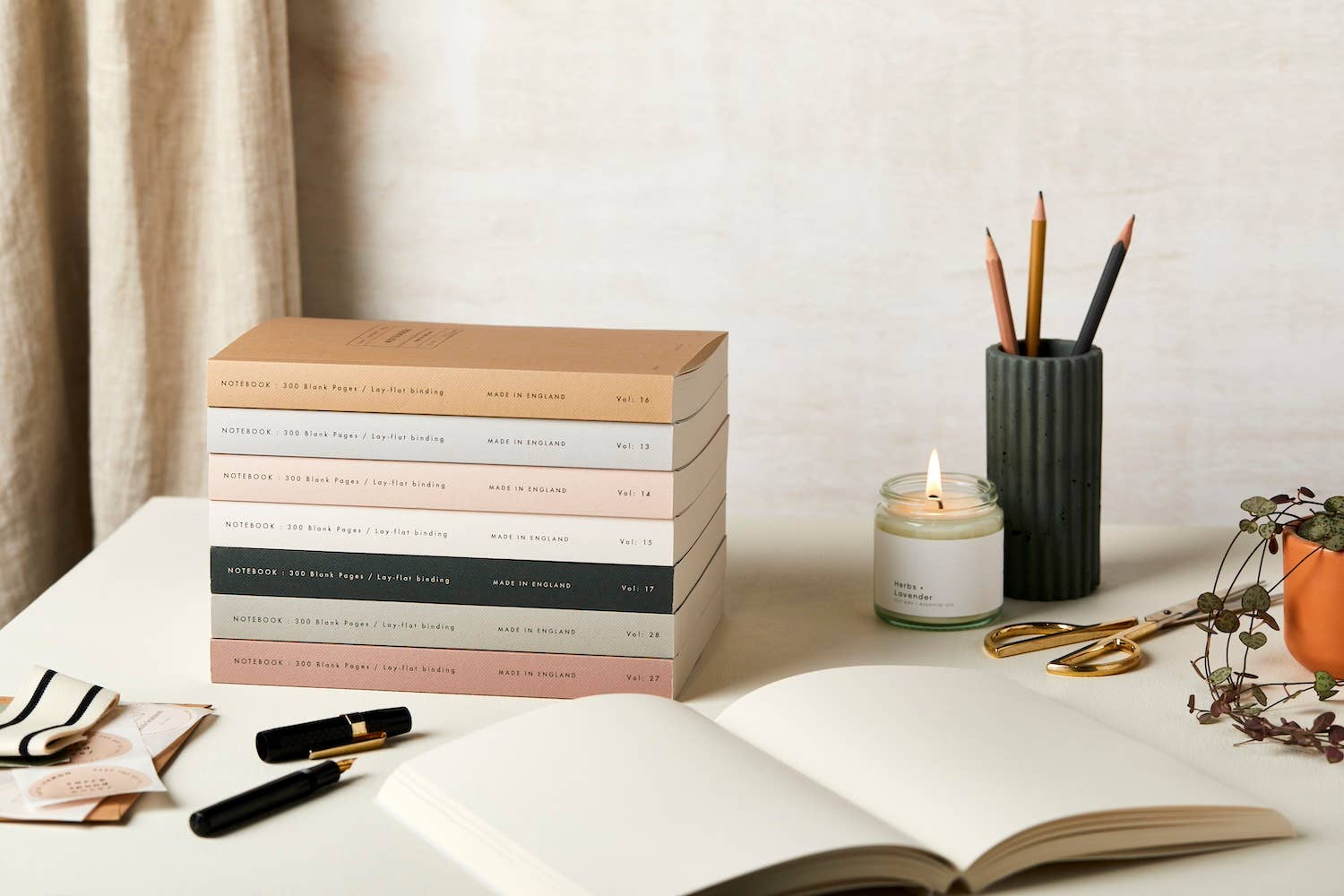 Vol 28: Green Sage 300 Page Blank Lay Flat Notebook