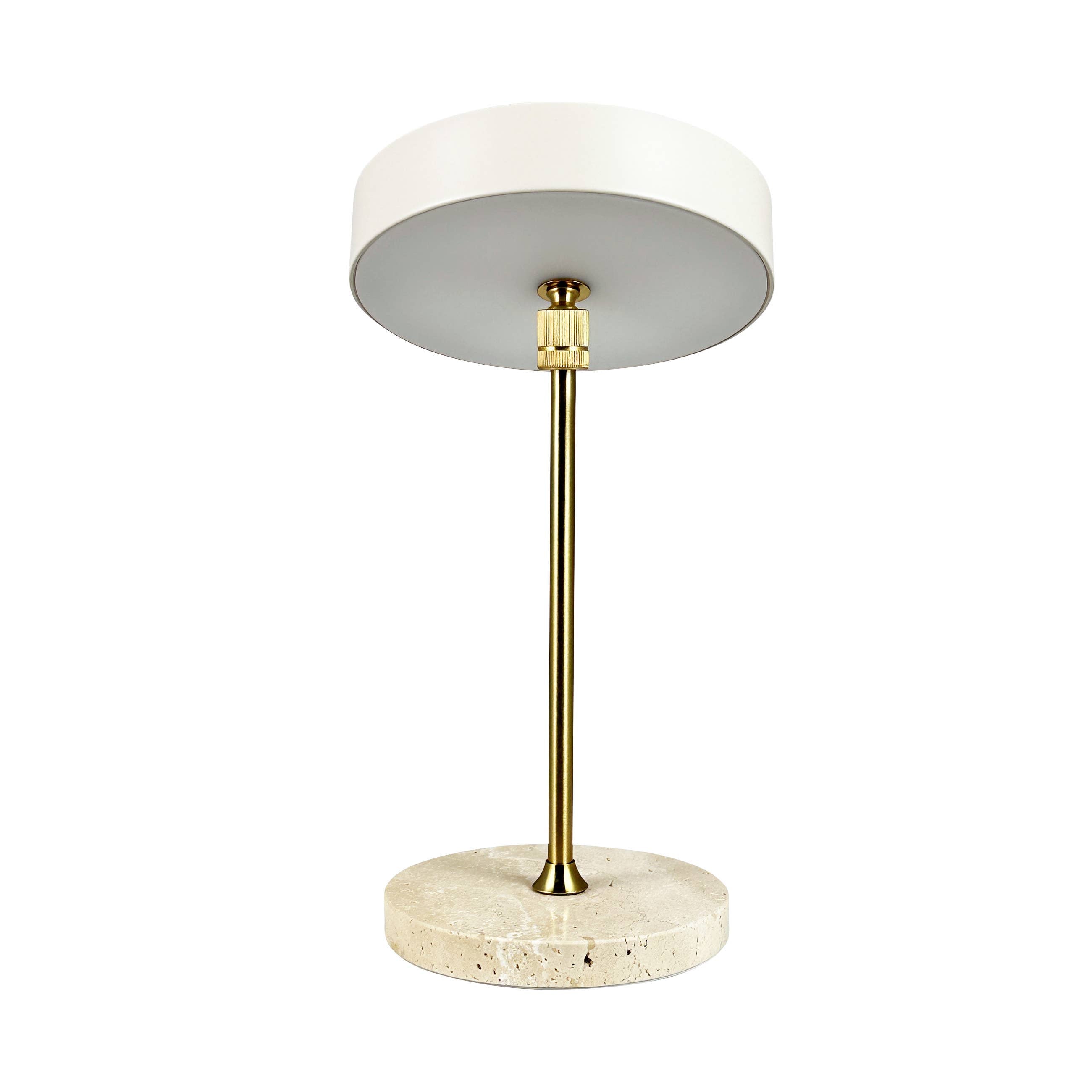 MOONLIGHT LED rechargeable tablelamp beige, brass,travertine