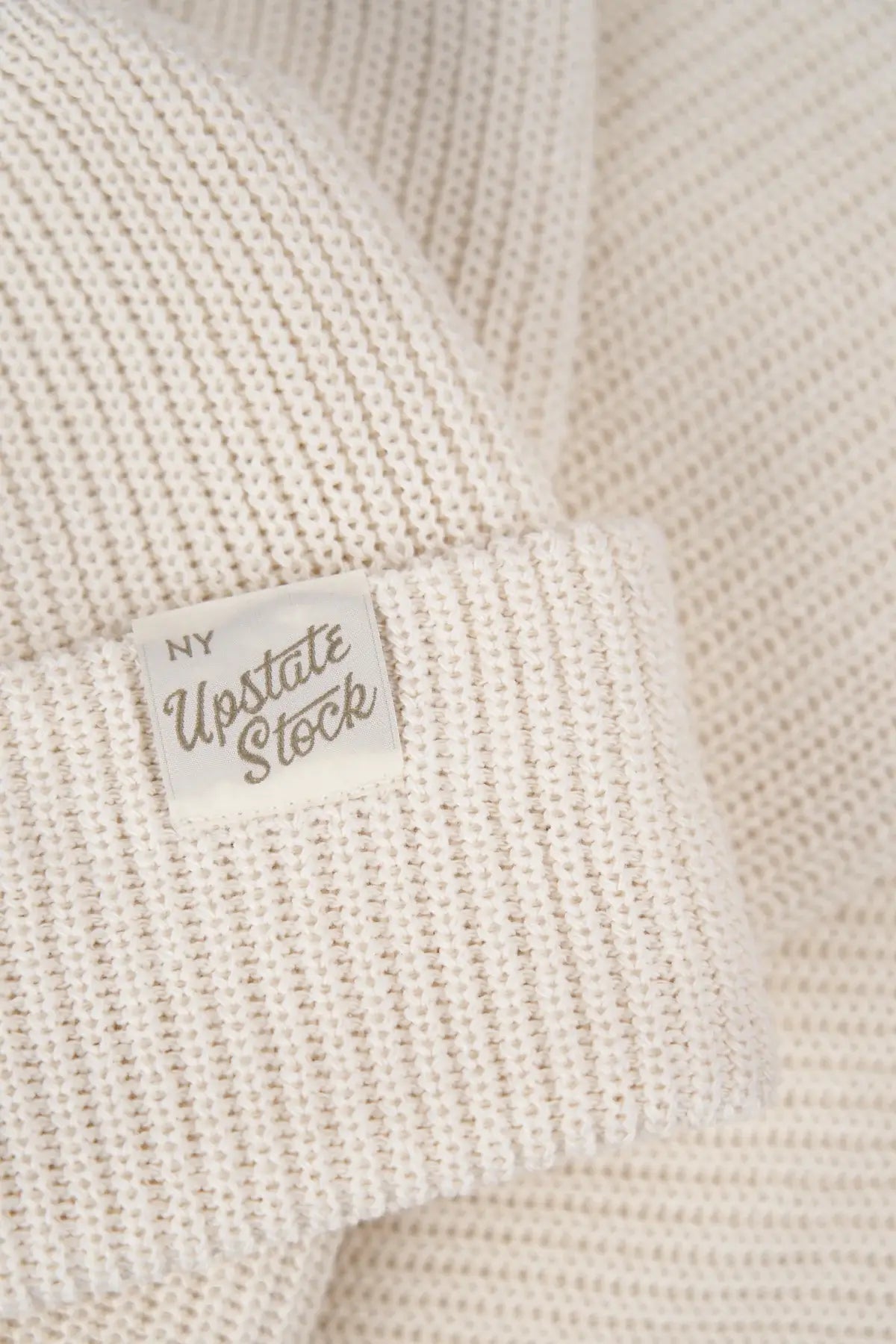 Ecru Upcycled Cotton Watchcap: One Size