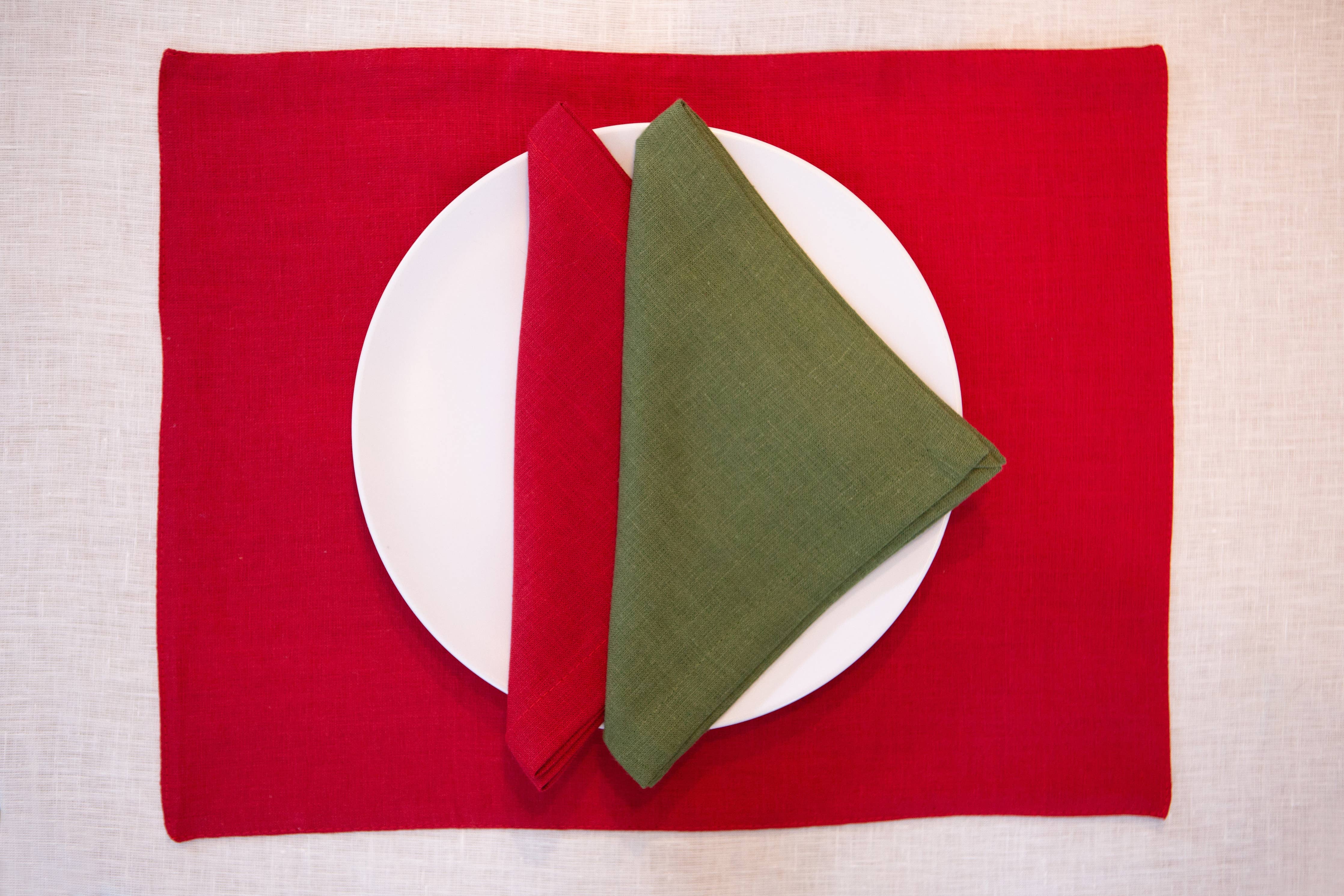 Organic linen placemats / Forest