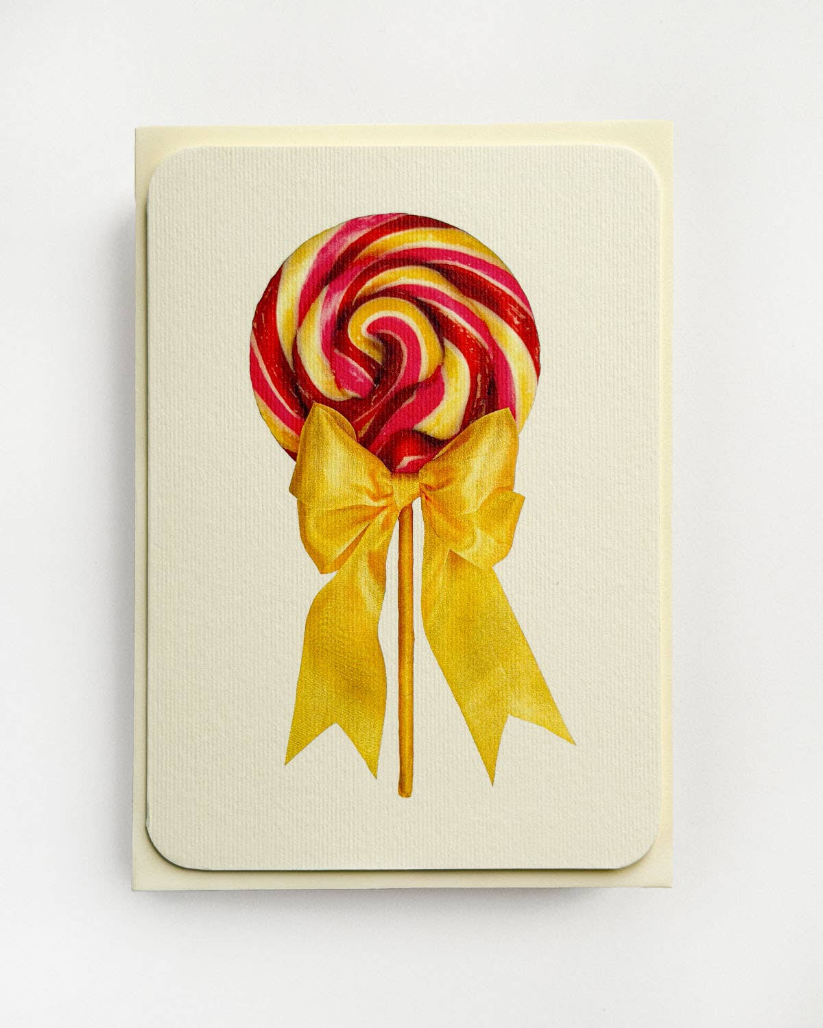 Rhubarb Custard Ribboned Lollies Greeting Card | Birthday
