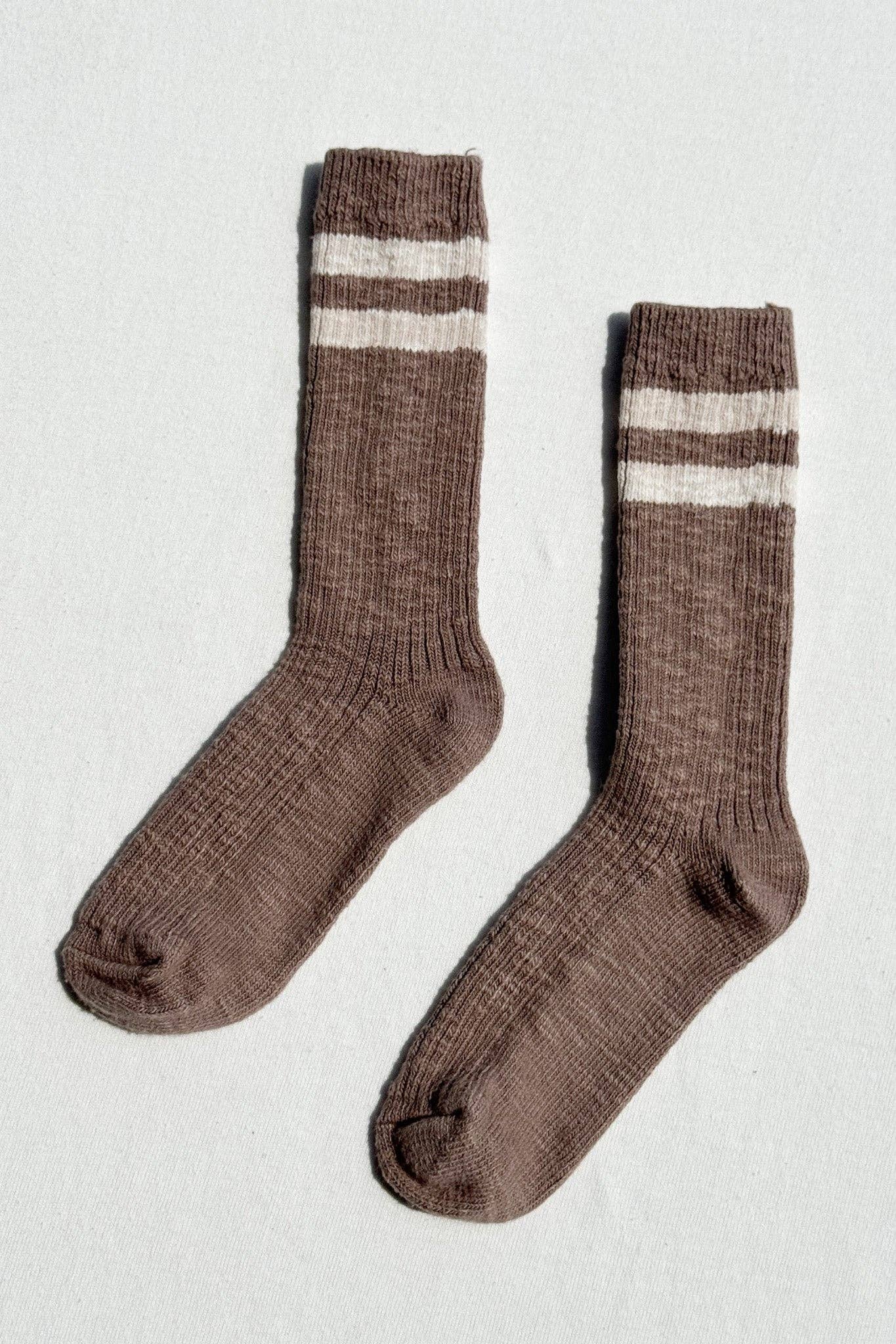 Cottage Varsity Socks Flax Varsity - Le Bon Shoppe
