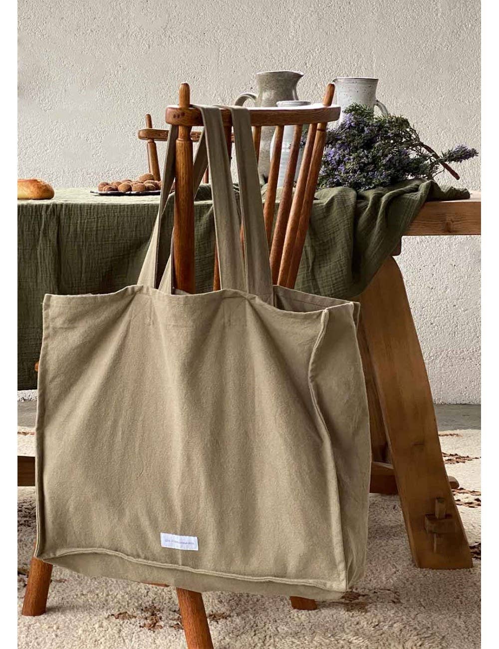 Lime Green Organic Cotton Canvas Tote