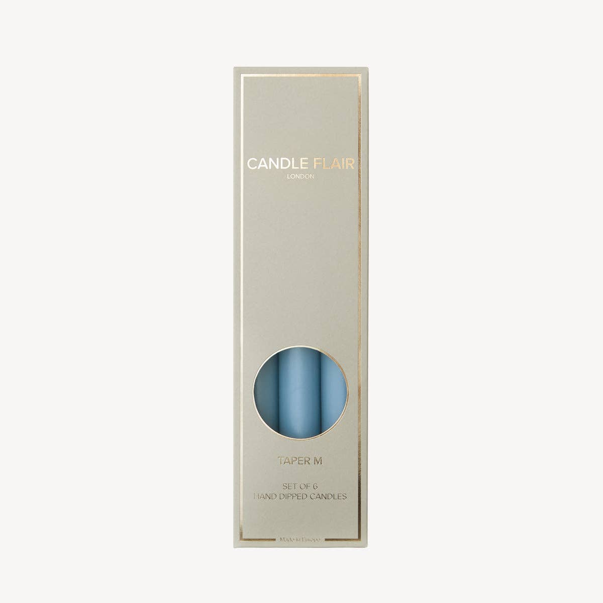 Box of 6 Candles - Taper 25 - Grey Blue