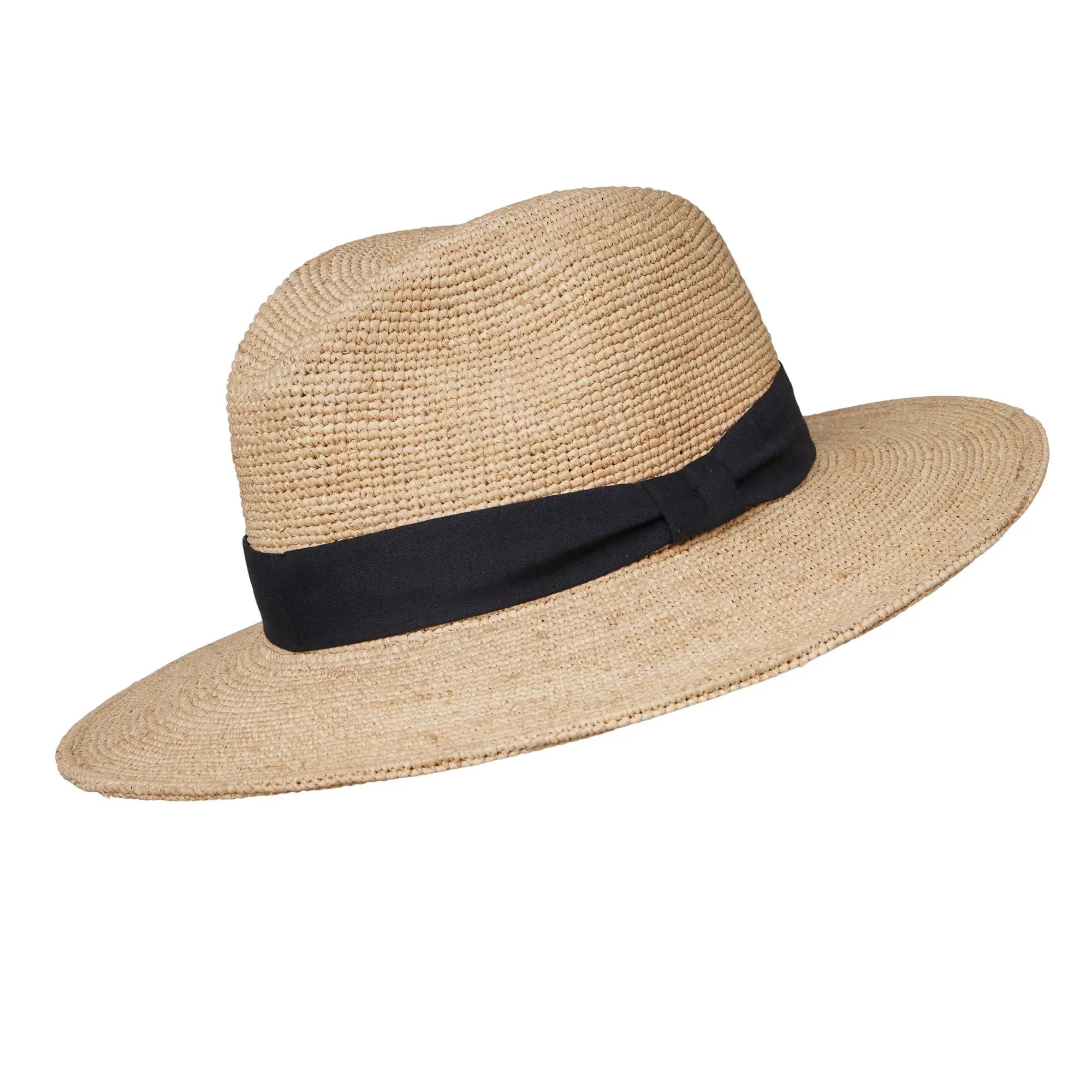 Raffia Hat - Natural Straw with Black Band