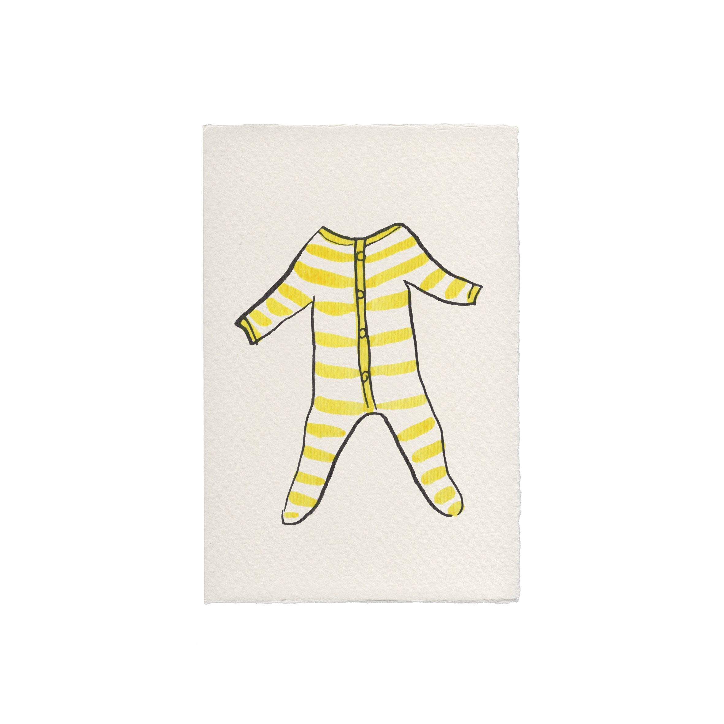 Striped Babygro Baby Card: Blue