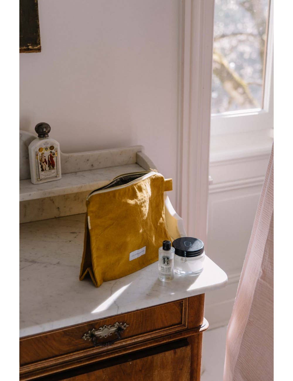 Organic Cotton Canvas Toiletry Bag in Saffron Yellow