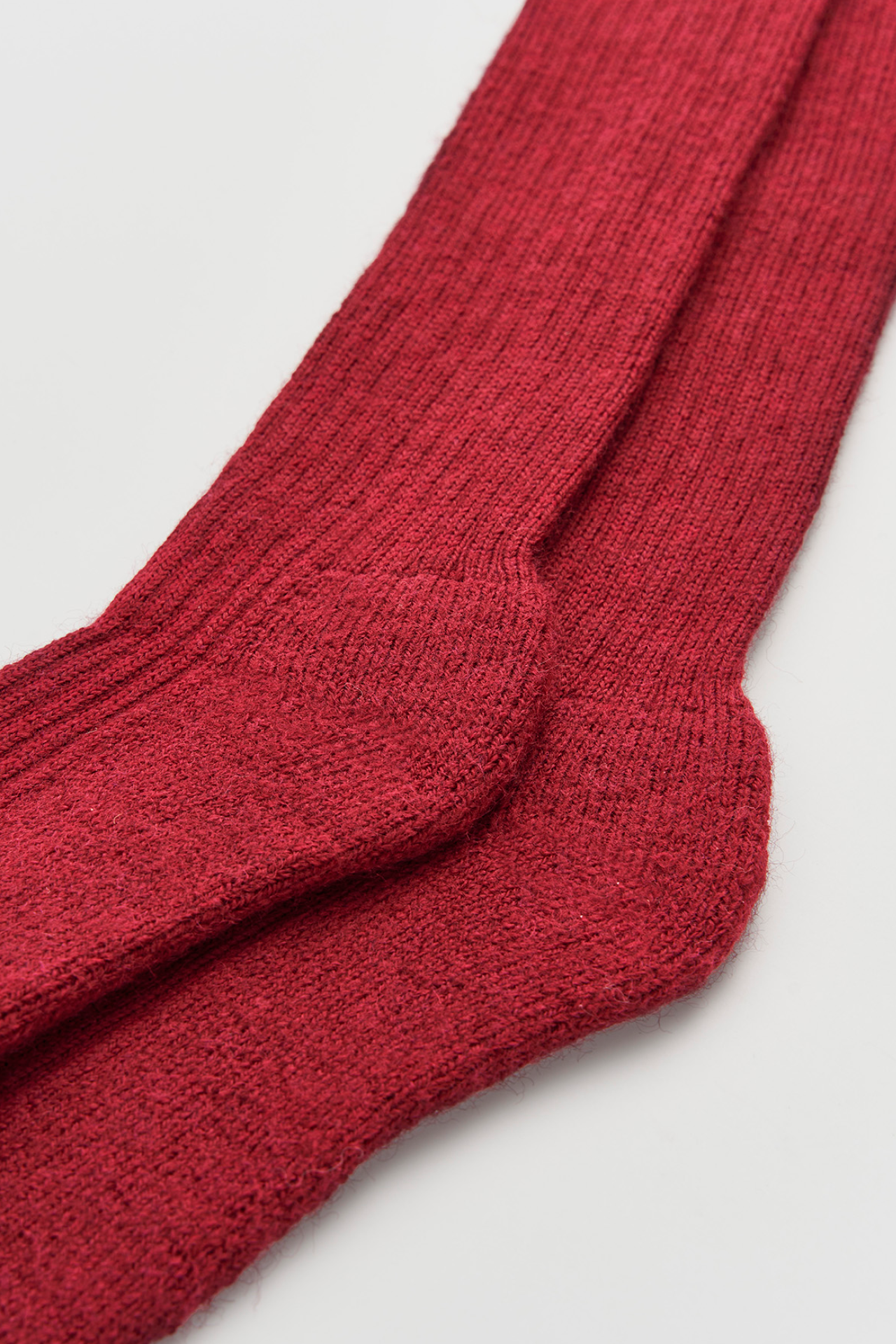 Dark Berry Red Wool Knee High Socks: Cranberry / Small (UK 4-7)