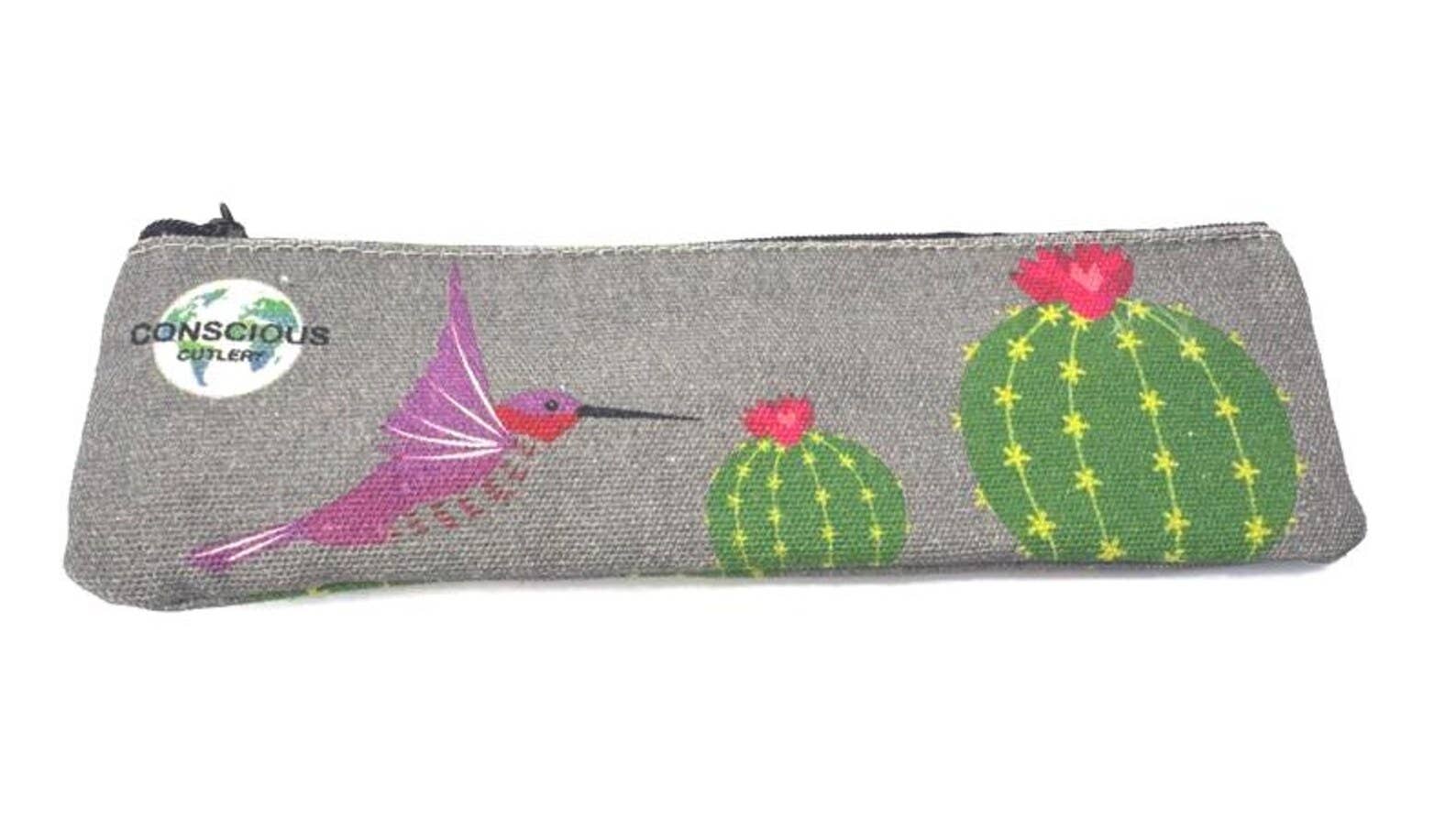 Hummingbird & Cactus Travel Cutlery Set — Conscious Cutlery