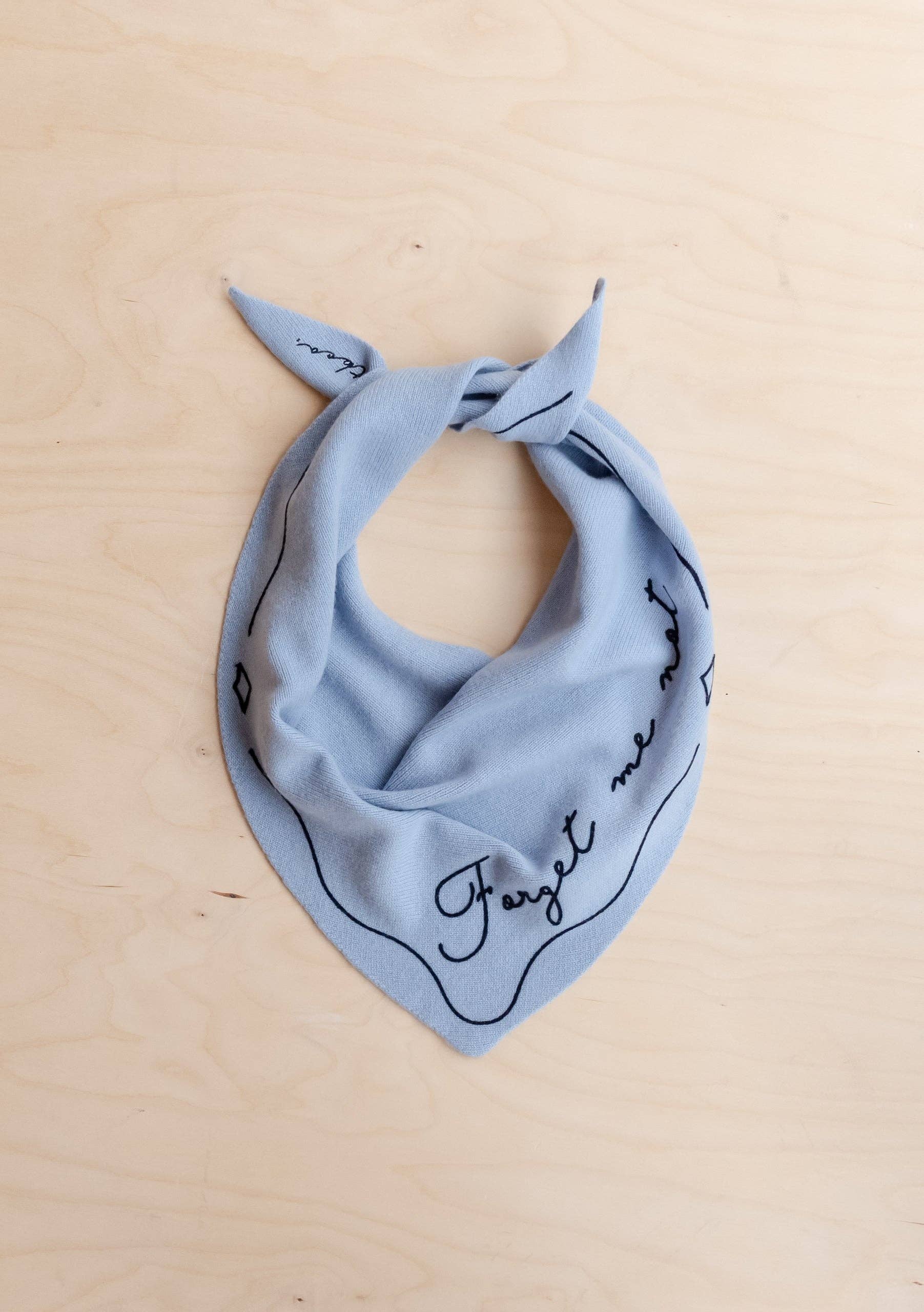 Merino Wool Triangle Scarf in Forget Me Not -  TBCo