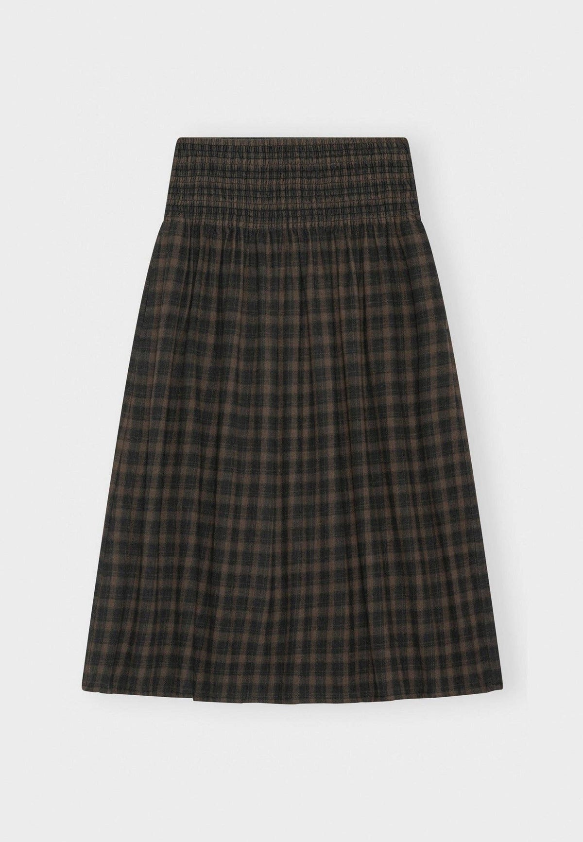 Maggie skirt check: Stone brown / moonless night / S/M