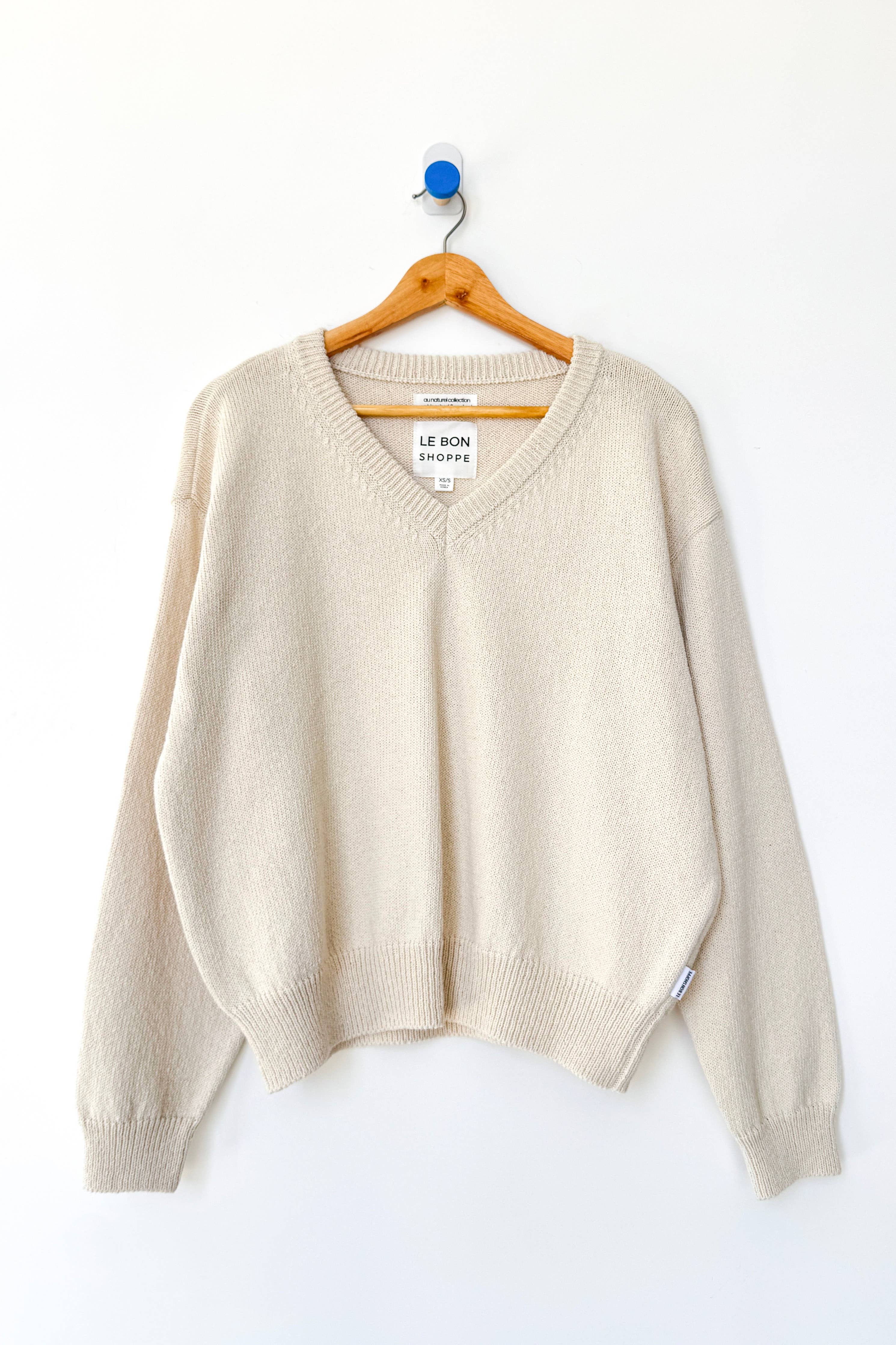 Le Bon Shoppe Abby Cotton V-Neck Sweater