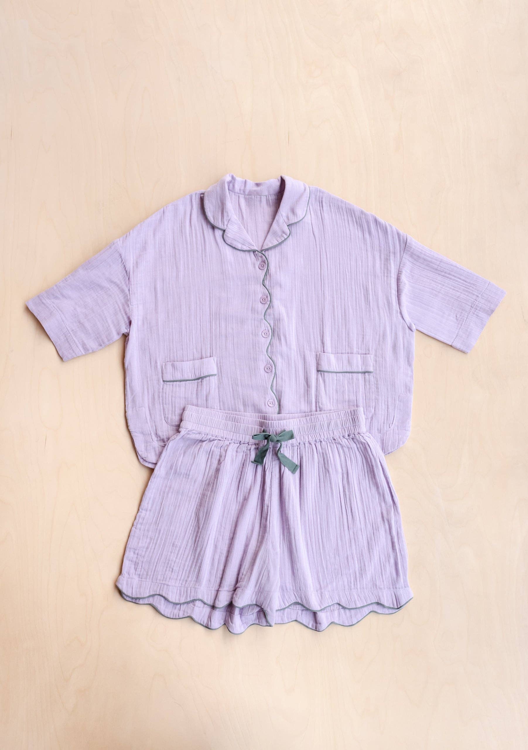 Cotton Pyjamas in Lilac - TBCo