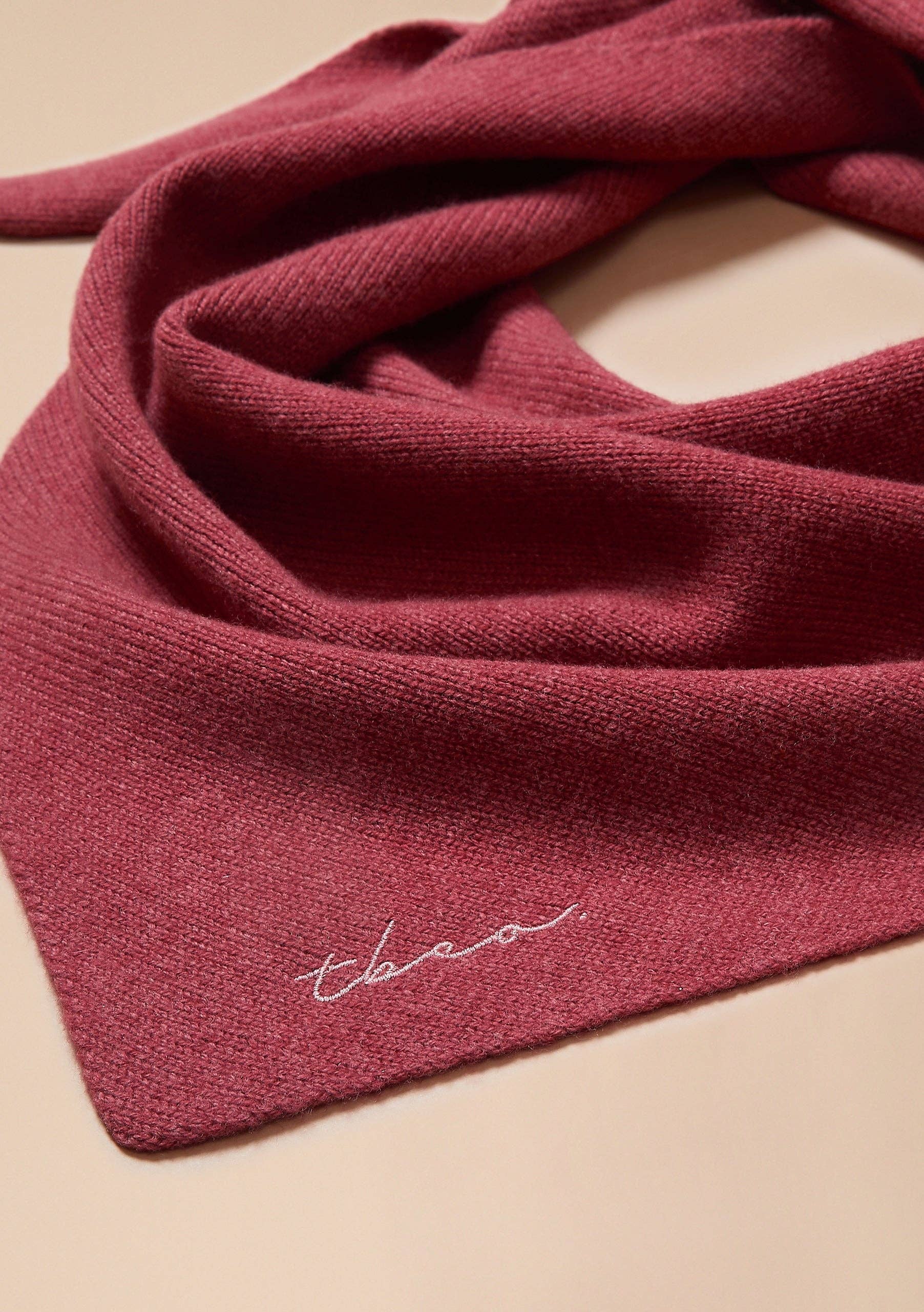 TBCo Merino Wool Triangle Scarf in Rust