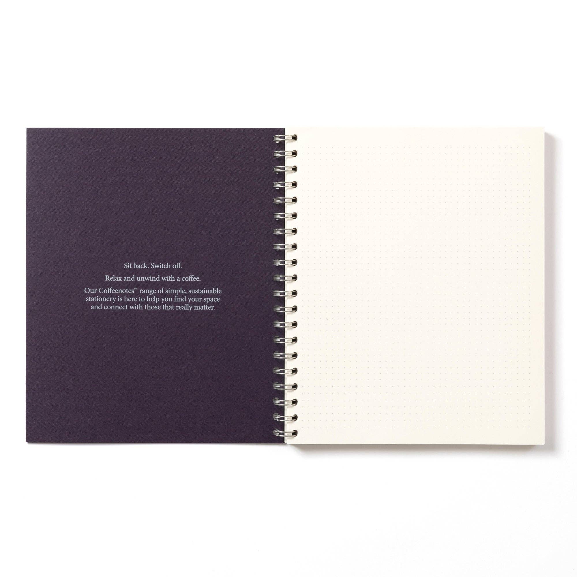 Aubergine Tweed Wirebound Notebook (Dotted): Grande